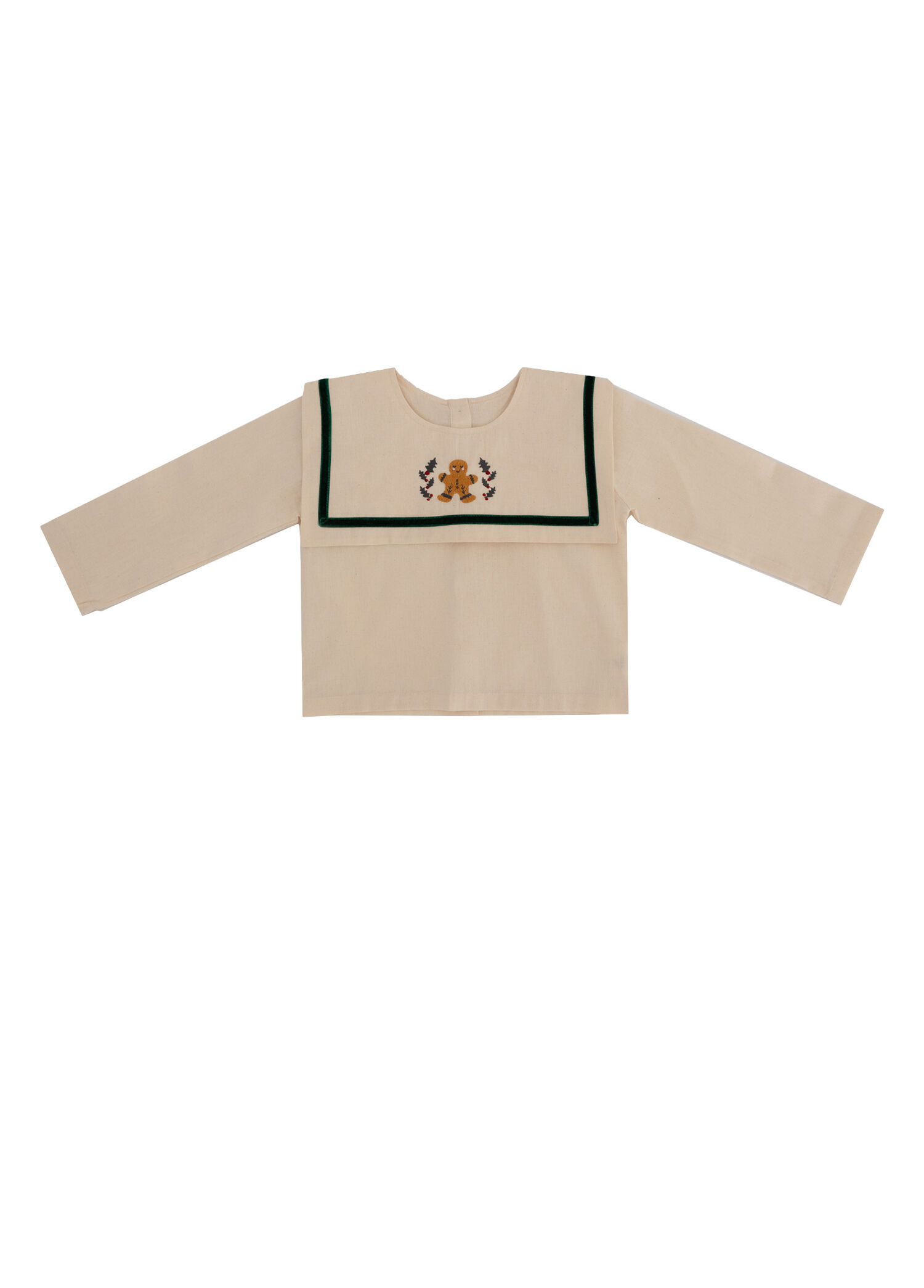 Lou Santa Krem Rengi Uzun Kollu Unisex Çocuk Bluz
