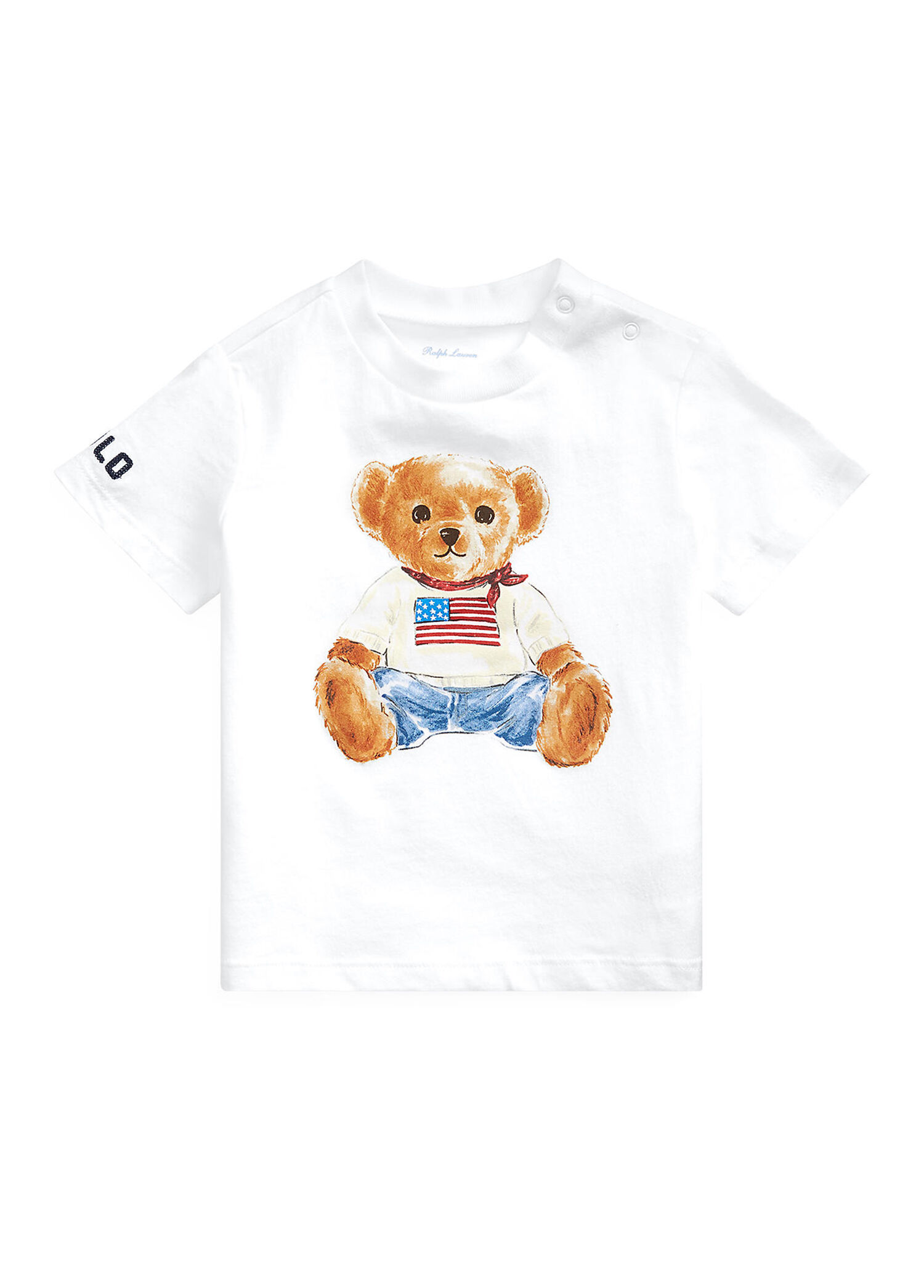 Beyaz Logo Baskılı Erkek Bebek T-shirt