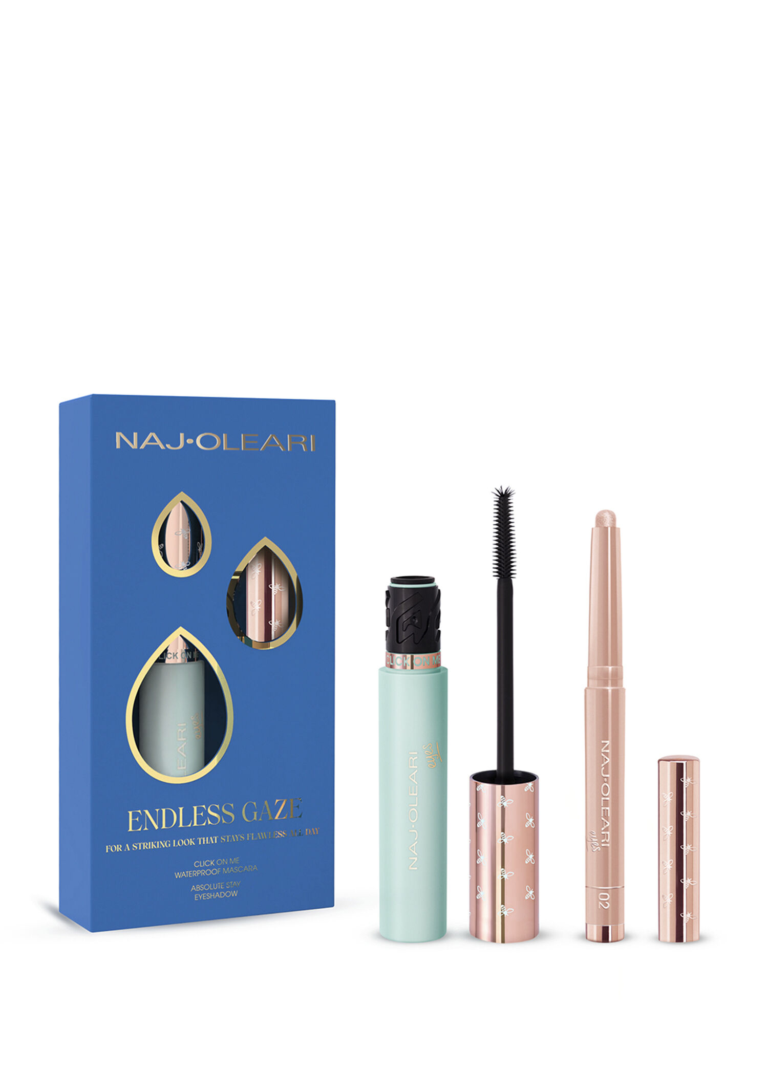 Endless Gaze Kit Click On Me Waterproof Maskara ve Stay Göz Farı 2'li Set