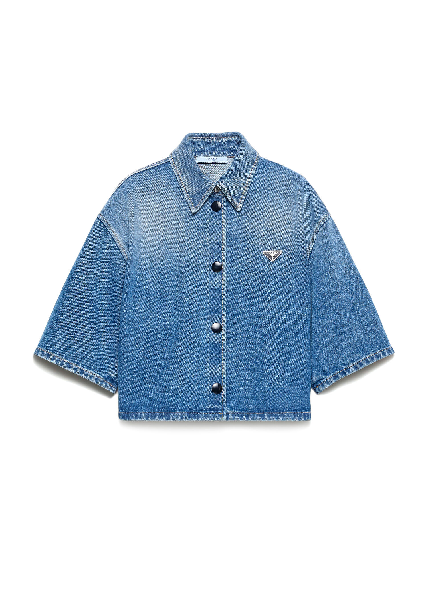 Mavi Denim Kısa Kadın Gömlek