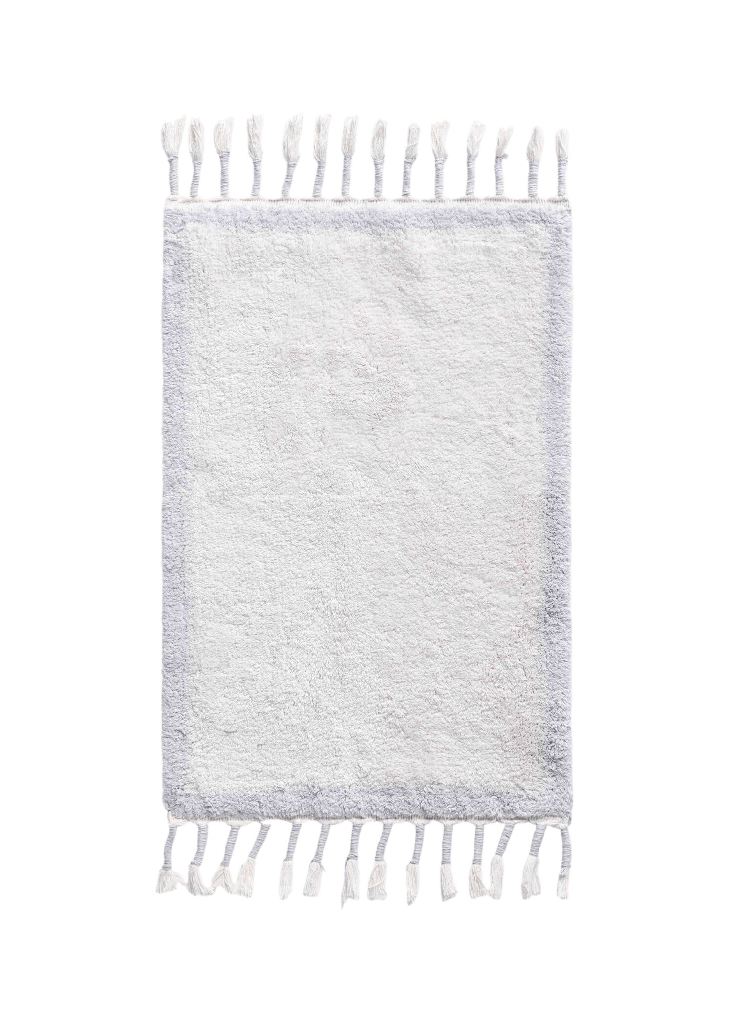 Root Açık Mavi Detaylı Pamuk Banyo Paspası 50 x 80 cm