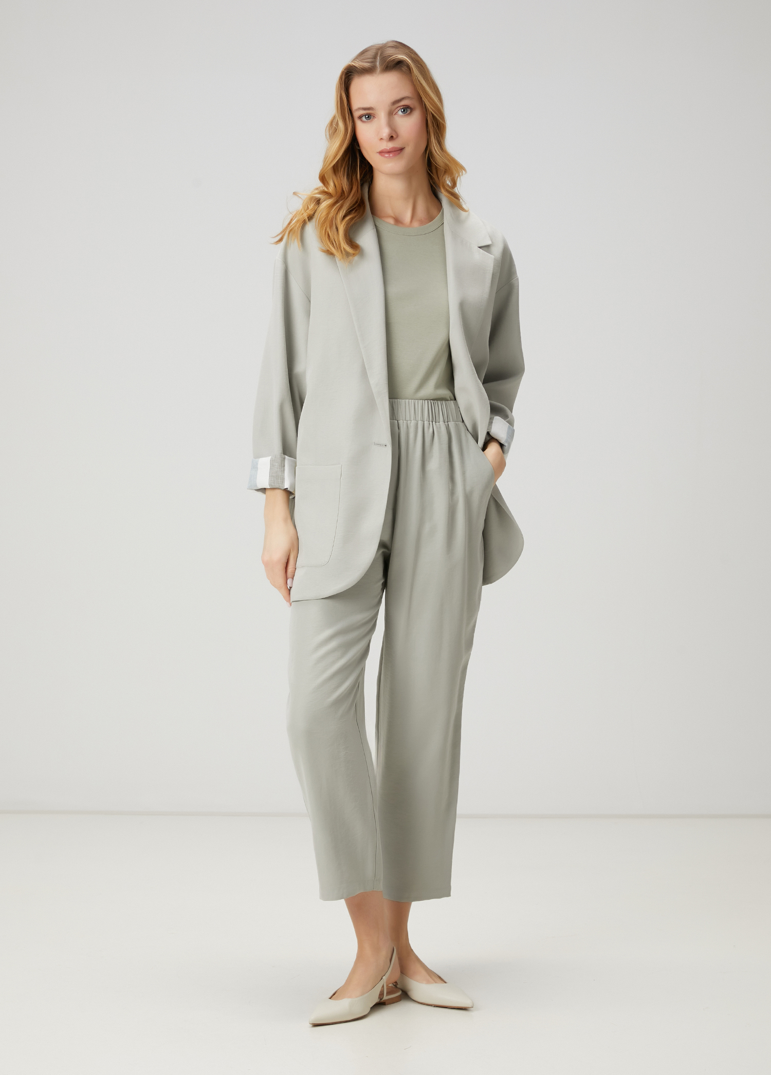 Mint Twill Pajama Pants