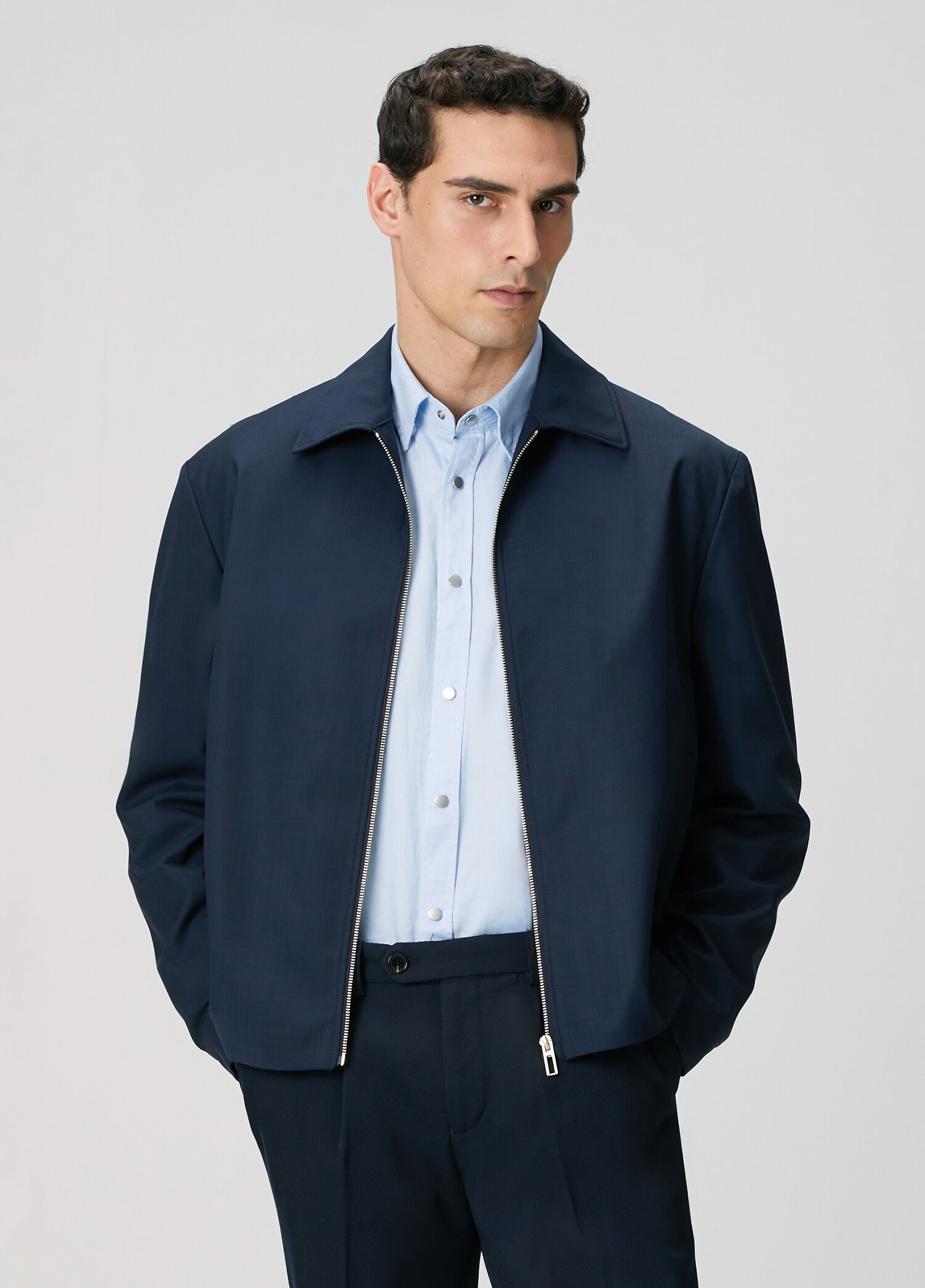 Navy Blue Wool Jacket