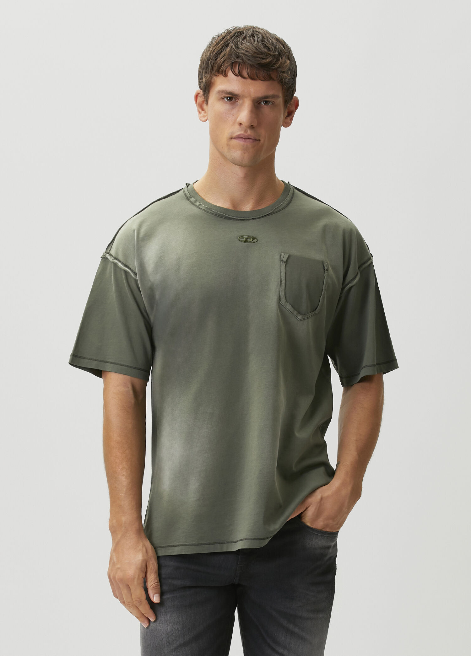 P Diesel T Pock Khaki T Shirt