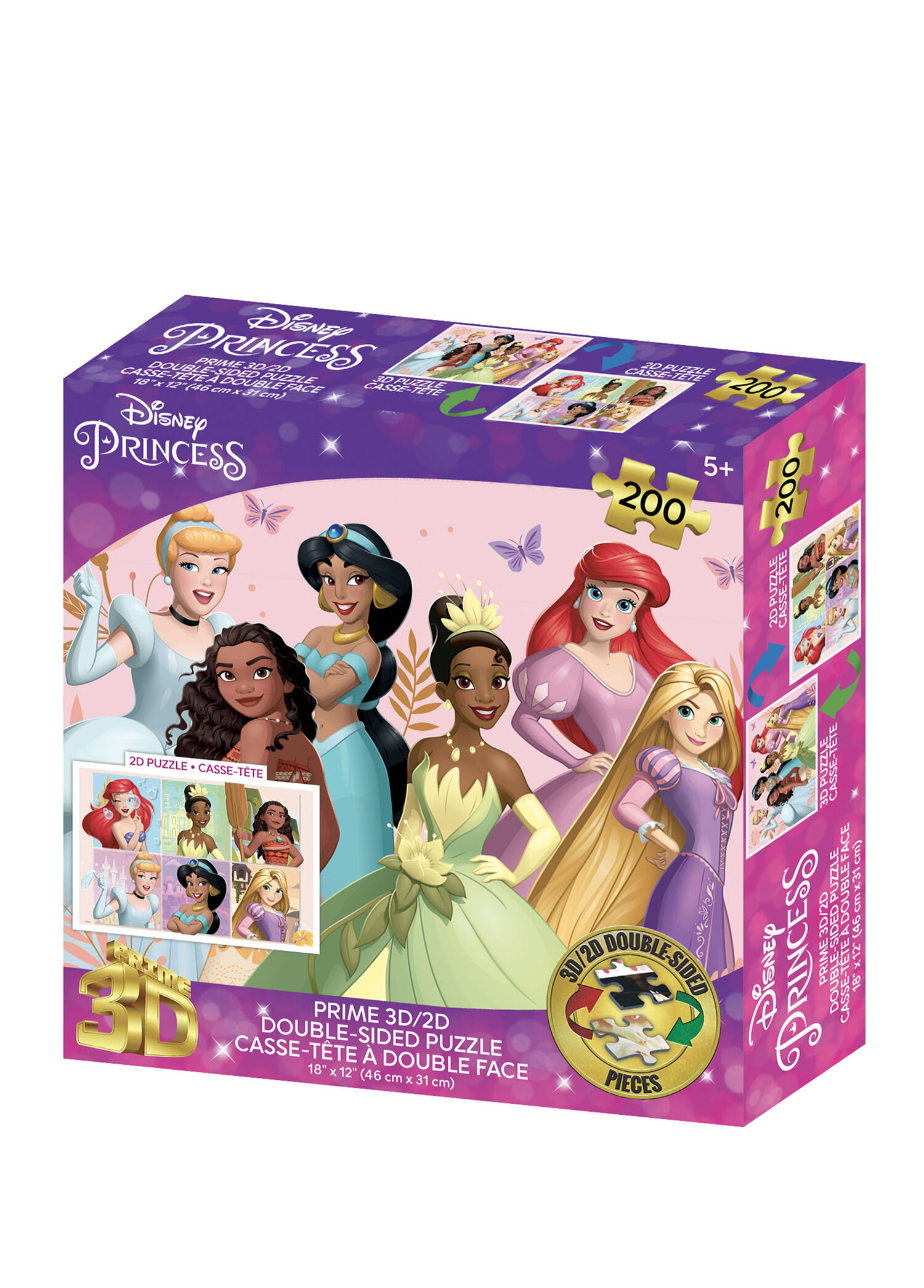 Disney Princess Çift Taraflı 200 Parça 3D Puzzle