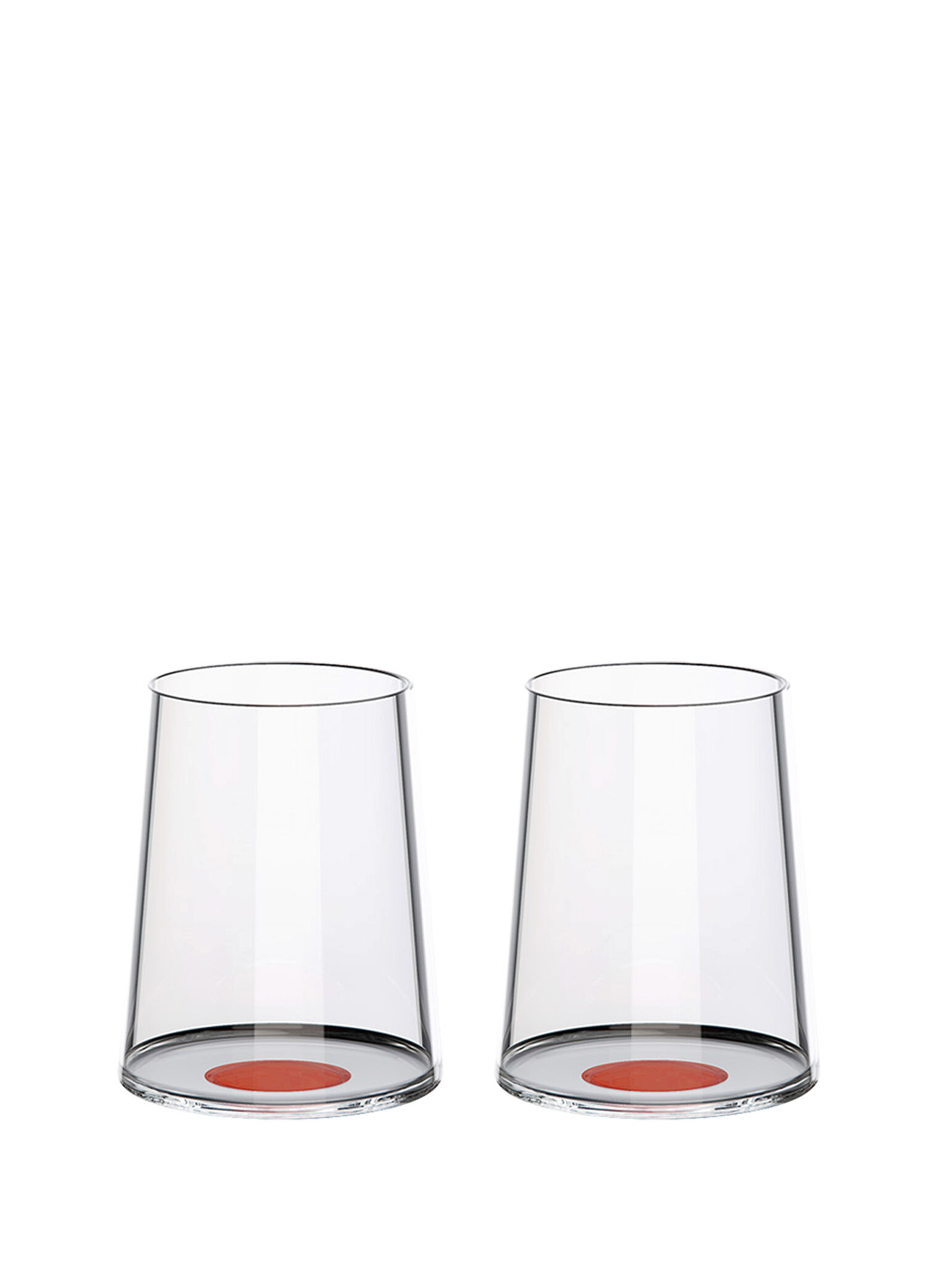 Split Glass Krımızı Cam 2'li Beyaz Şarap Kadeh Bardağı