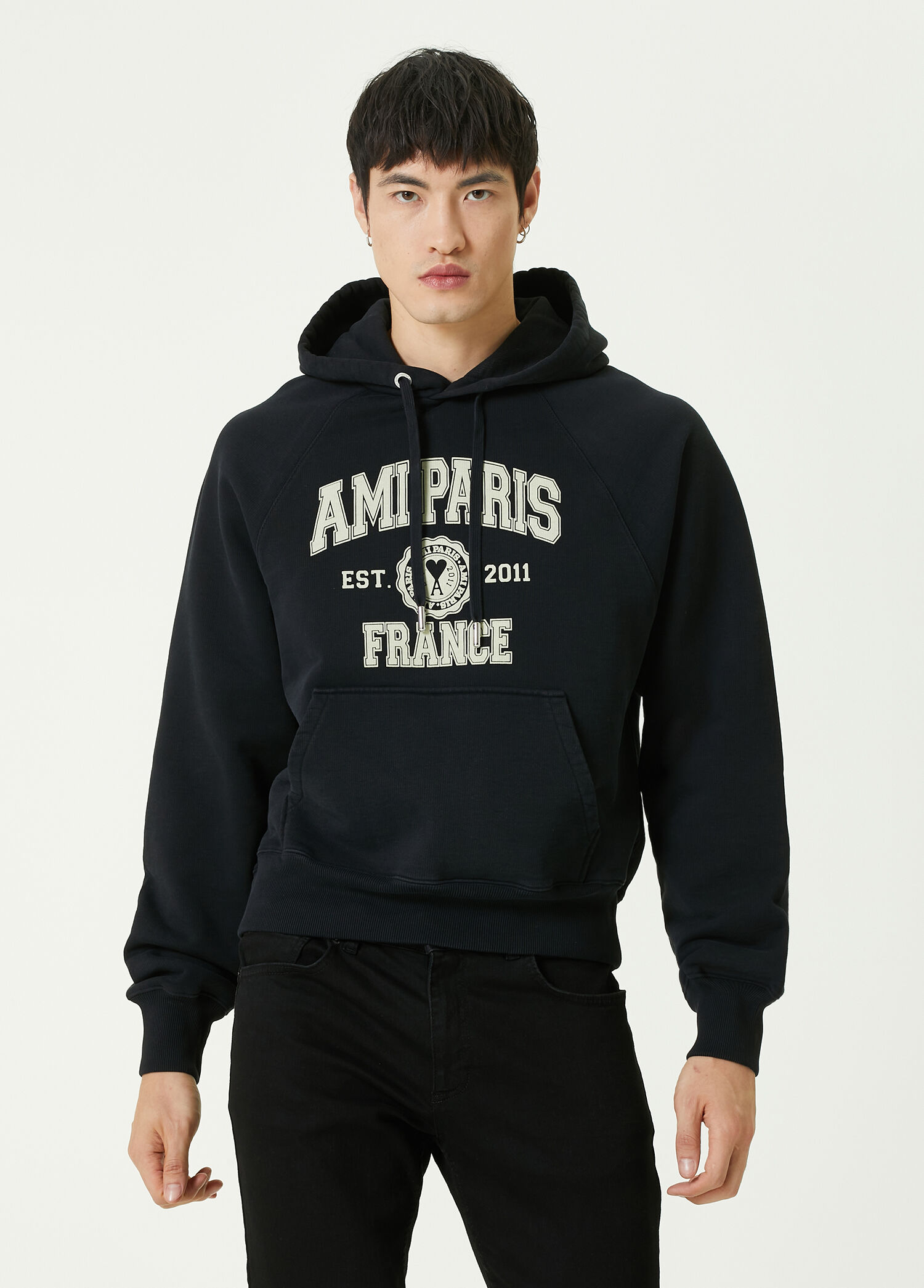 Beymen Siyah Kapüşonlu Logolu Organik Pamuk Sweatshirt. 1