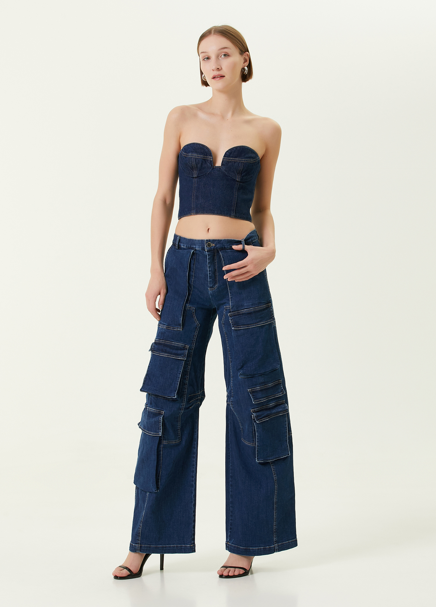 Mavi Wide Leg Kargo Jean Pantolon