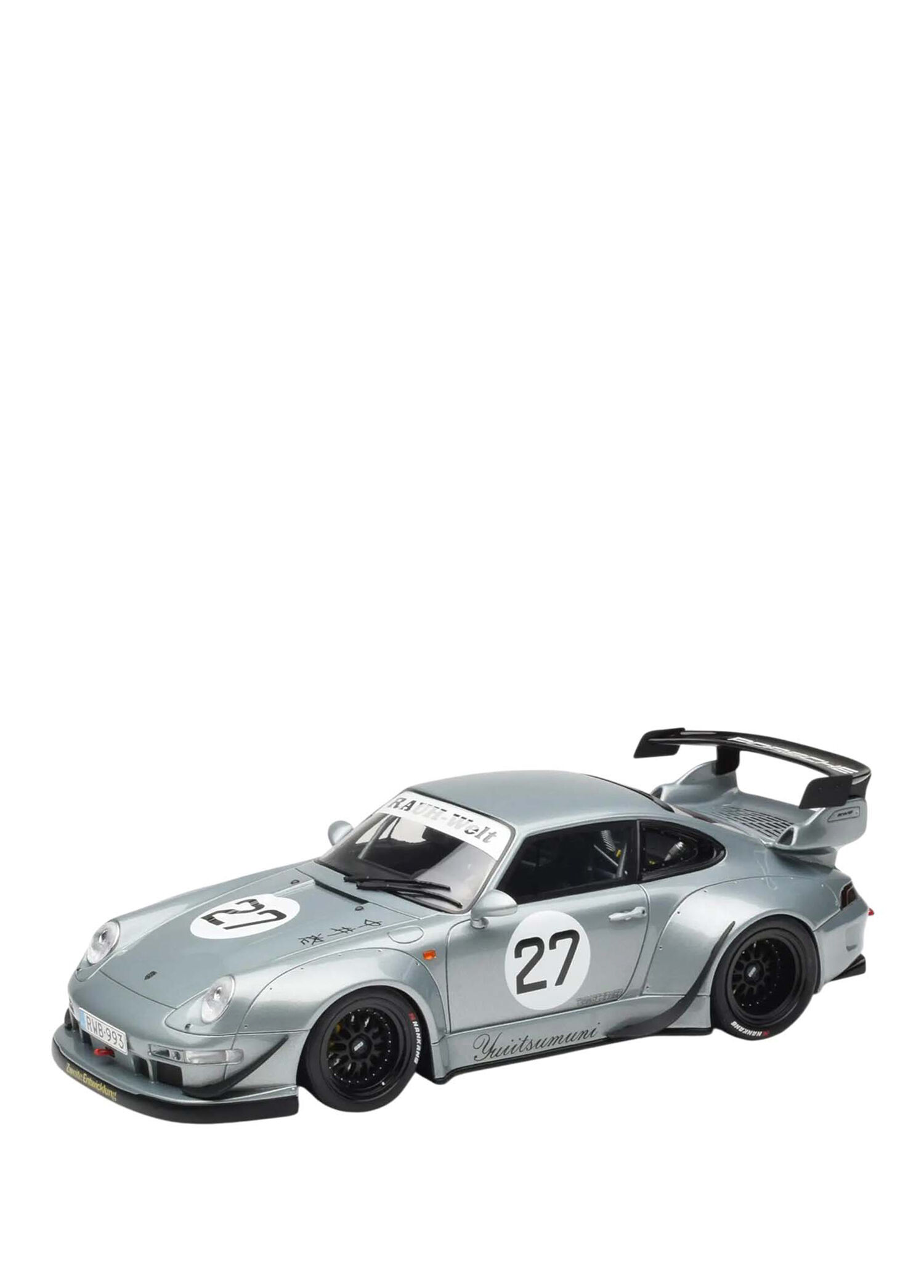 1:18 2024 Porsche 911 RWB #27 Yuiitsumuni Silver Model Araba