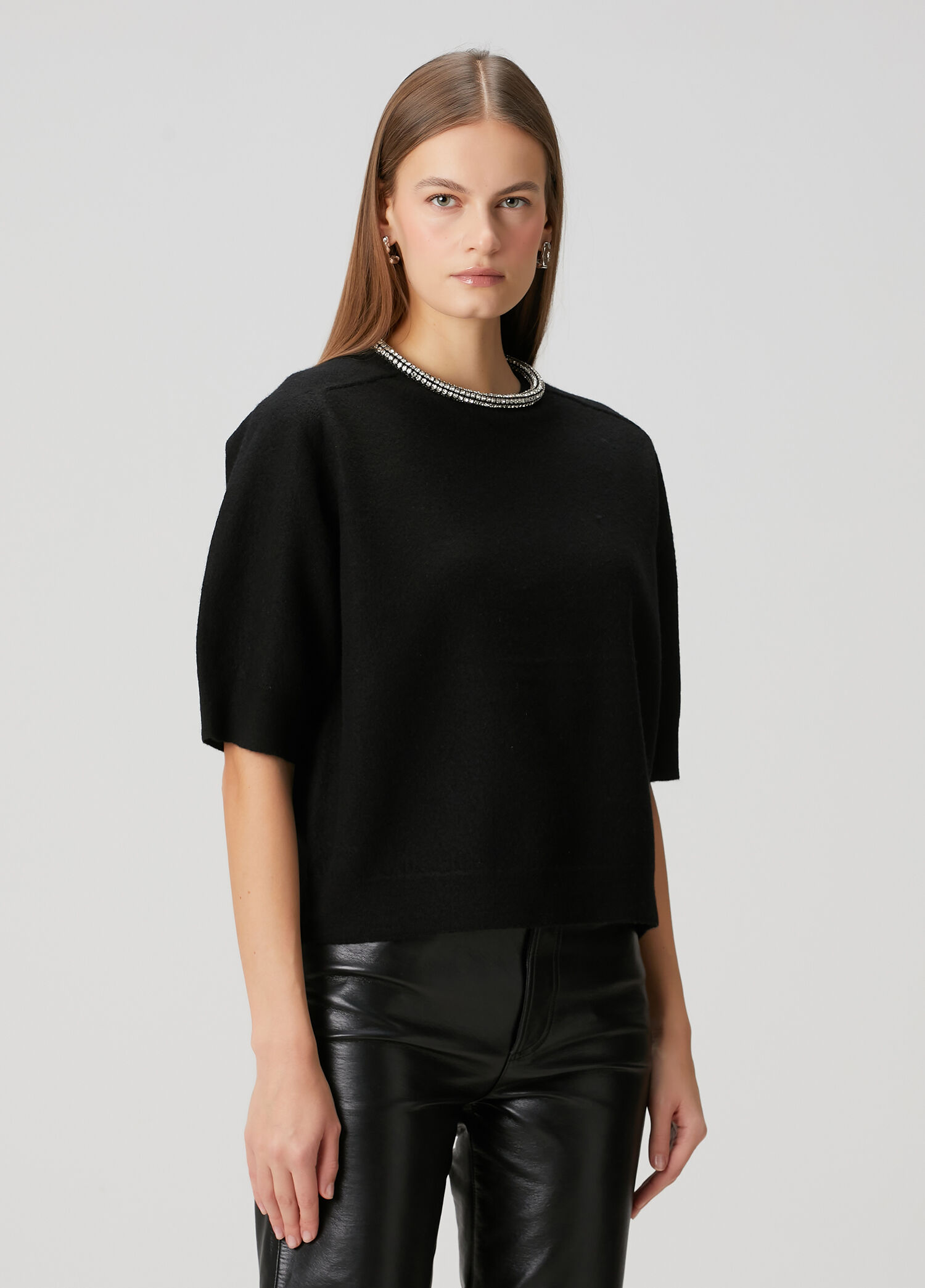 Odell Siyah Yün T-shirt