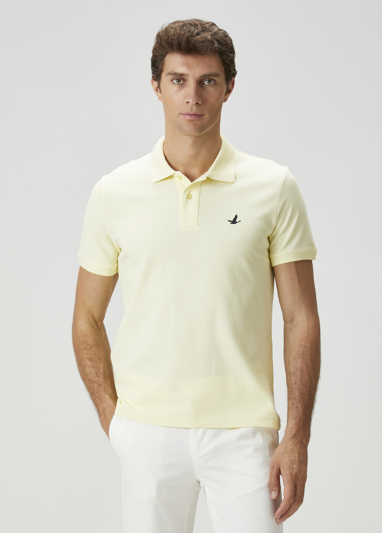Açık Sarı Polo Yaka T-shirt