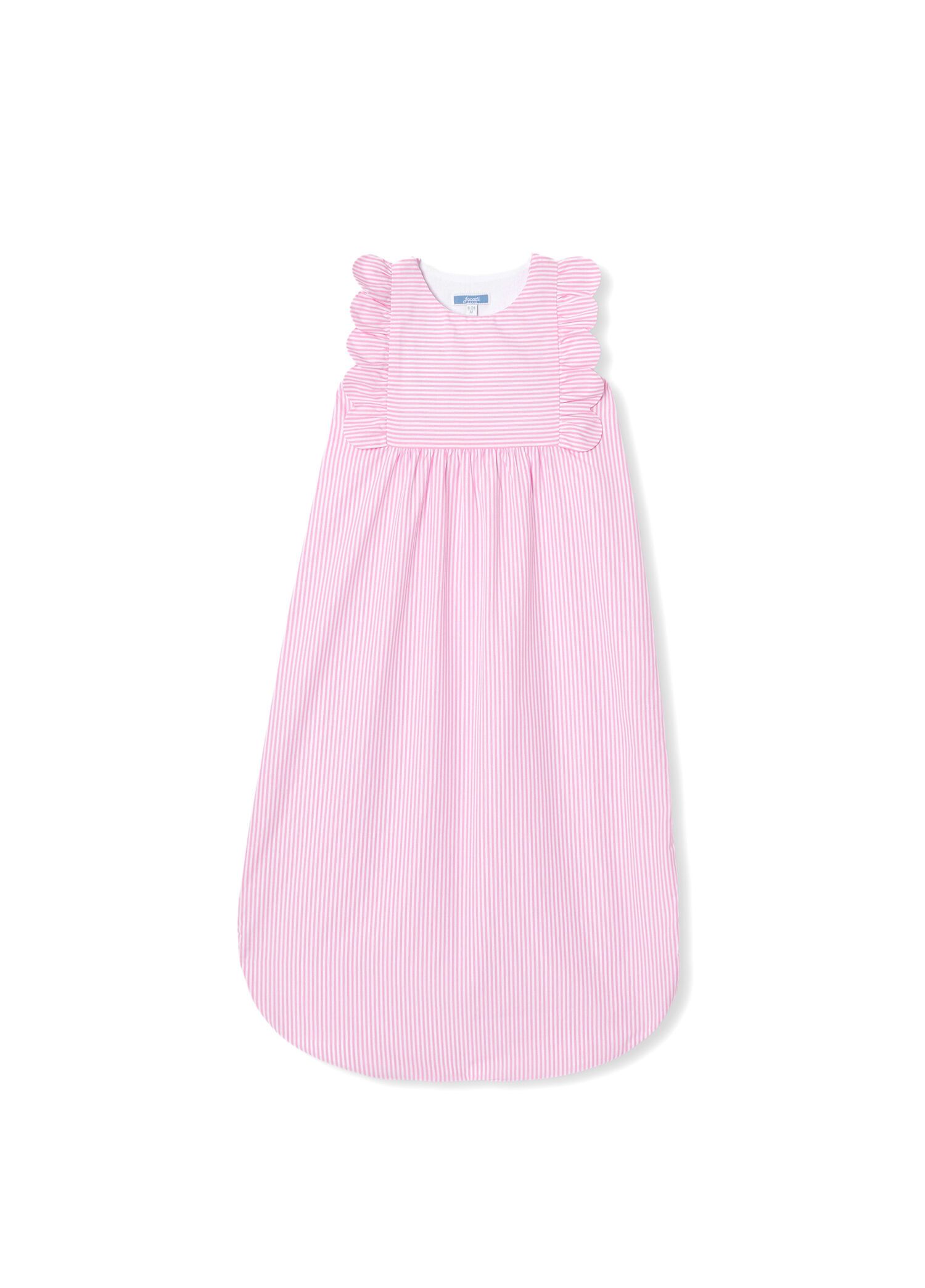 Pembe Beyaz Çizgili Poplin Kız Bebek Uyku Tulumu