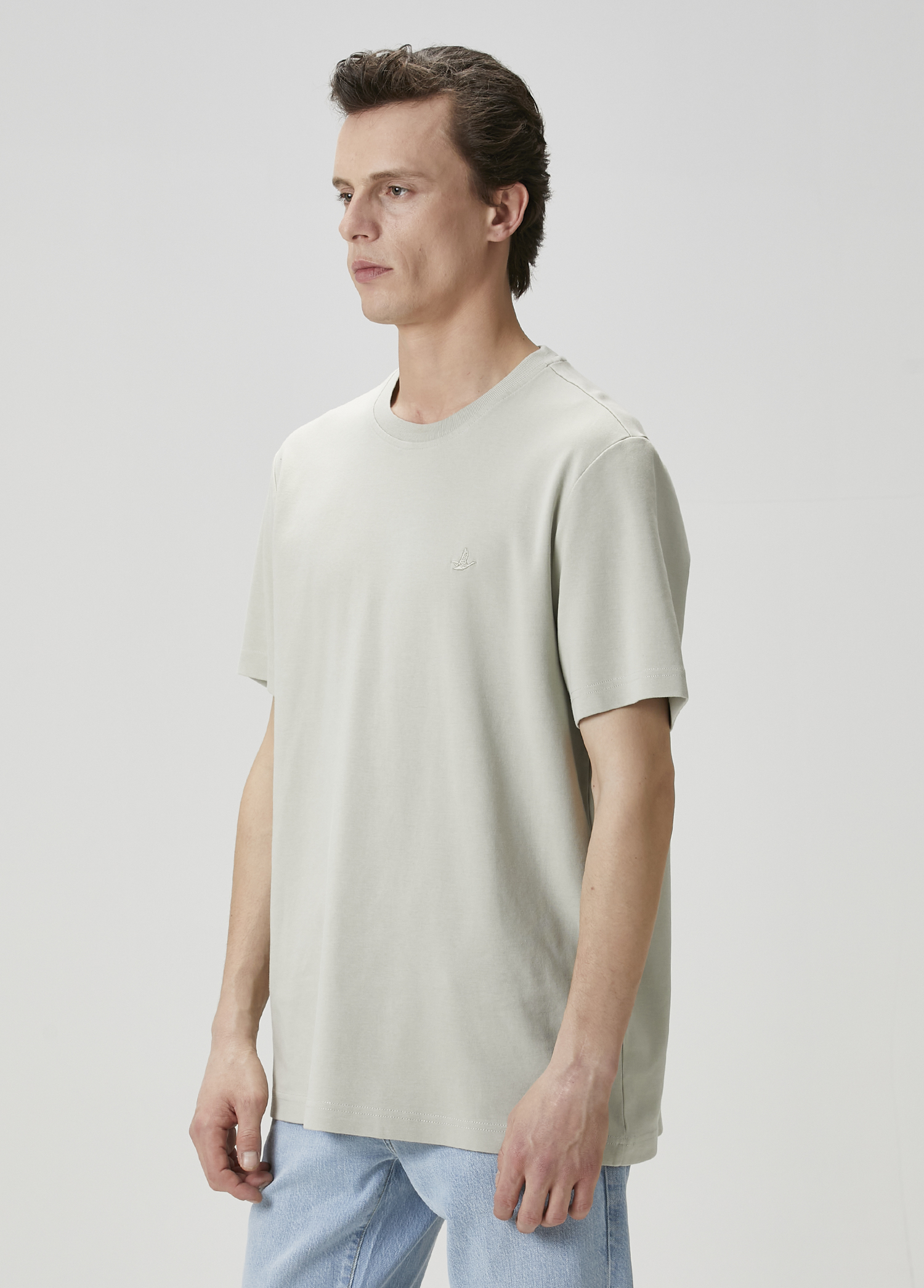Relax Fit Açık Haki Basic T-shirt_3
