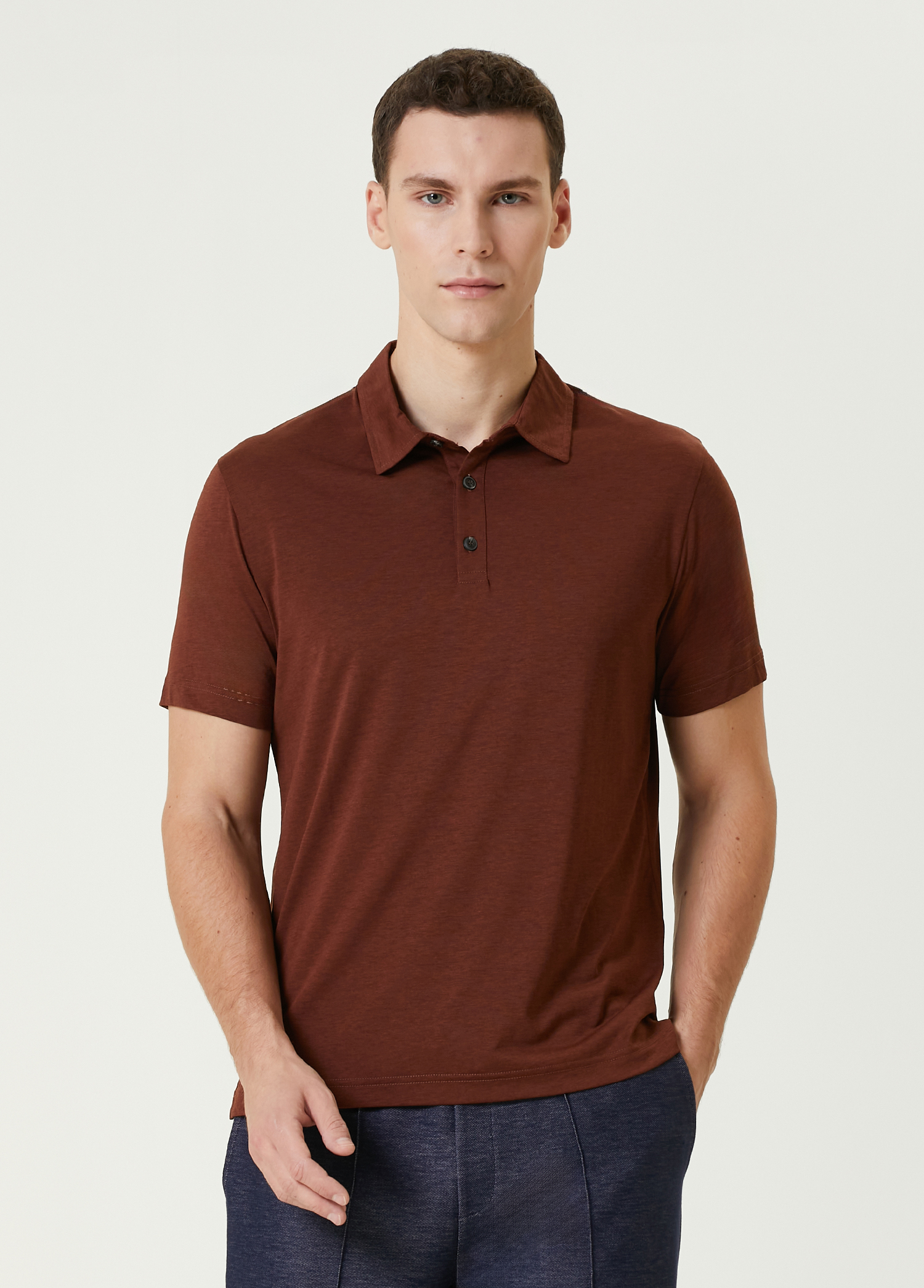 Kahverengi Polo Yaka T-shirt