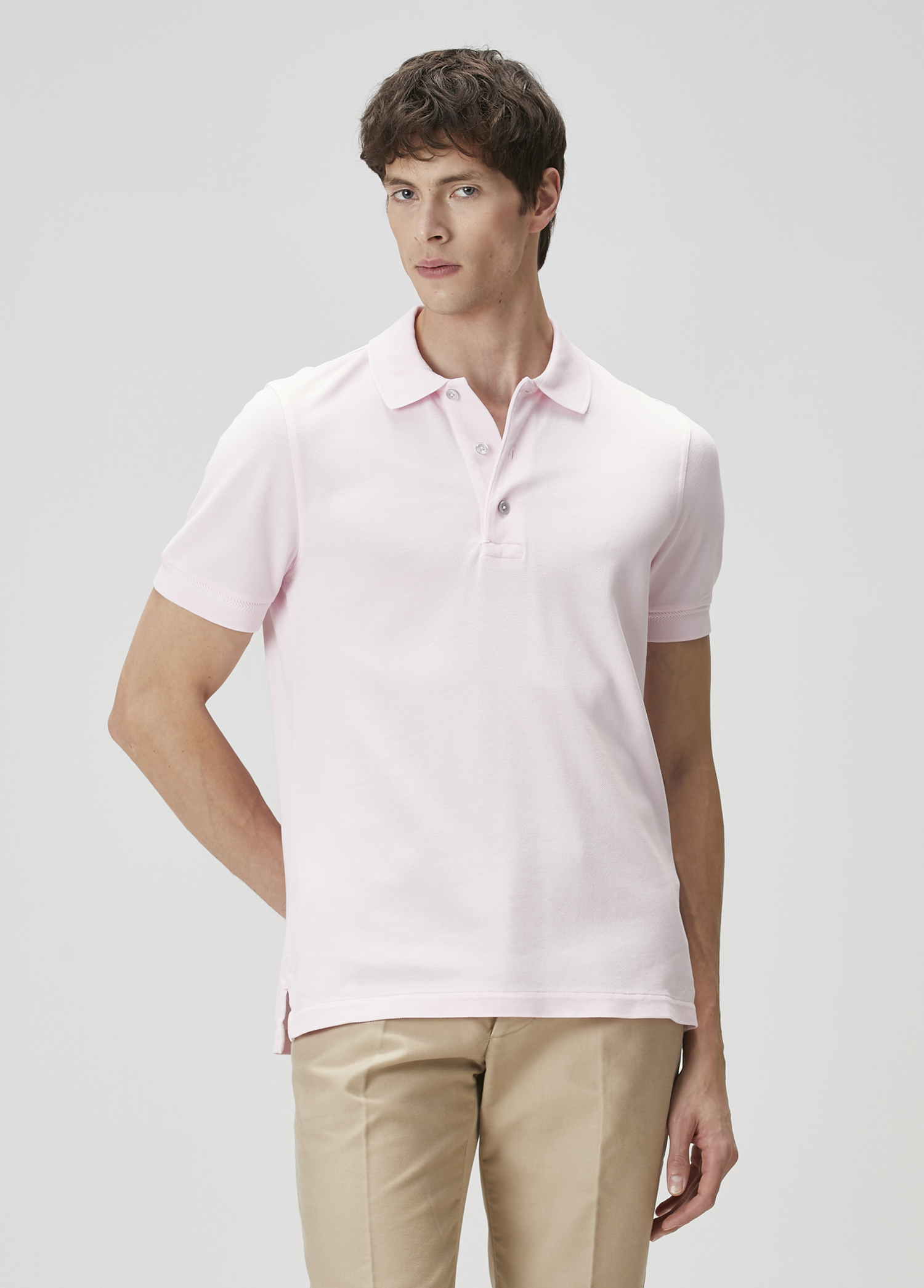 Pembe Polo Yaka T-shirt