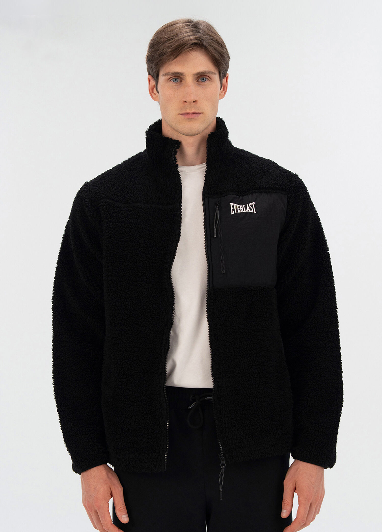 Winter Essentials Siyah Fermuarlı Erkek Spor Sweatshirt