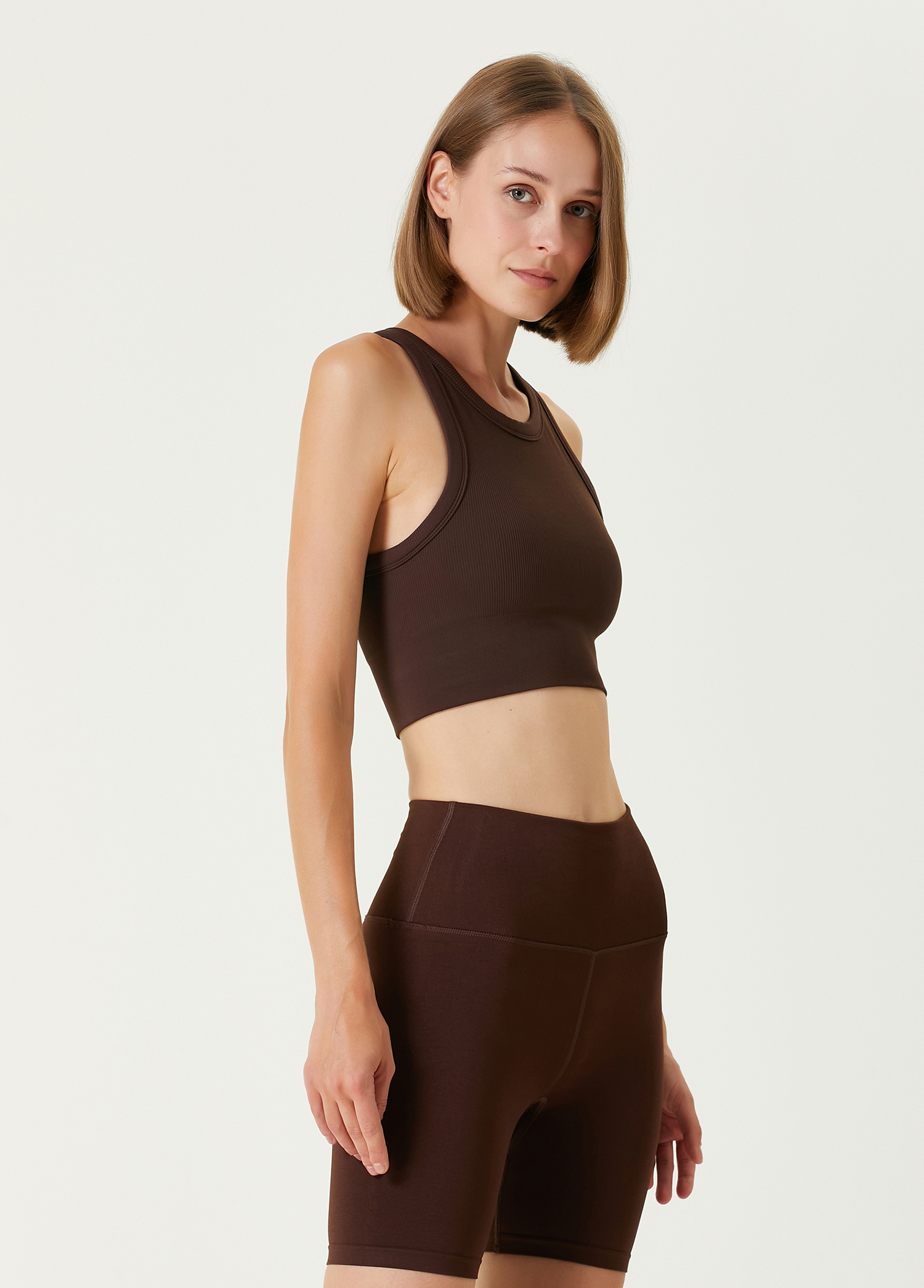 Zola Seamless Koyu Kahverengi Crop