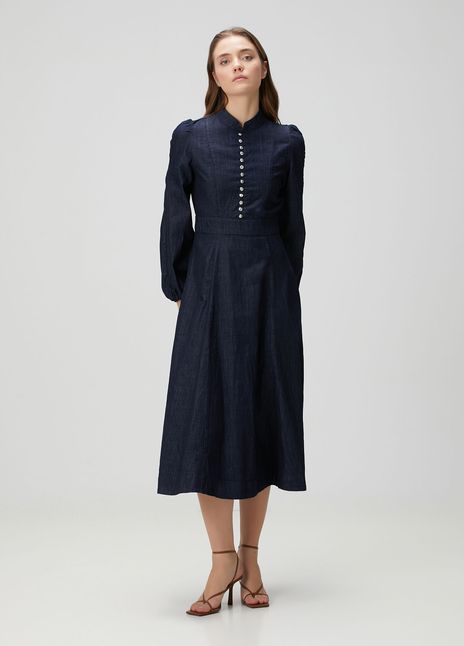 Indigo Midi Denim Elbise