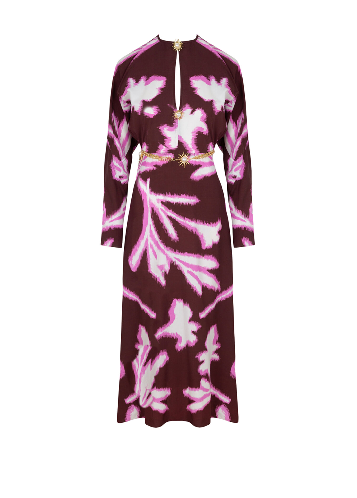 Jade Floral Desenli Midi Kadın Elbise