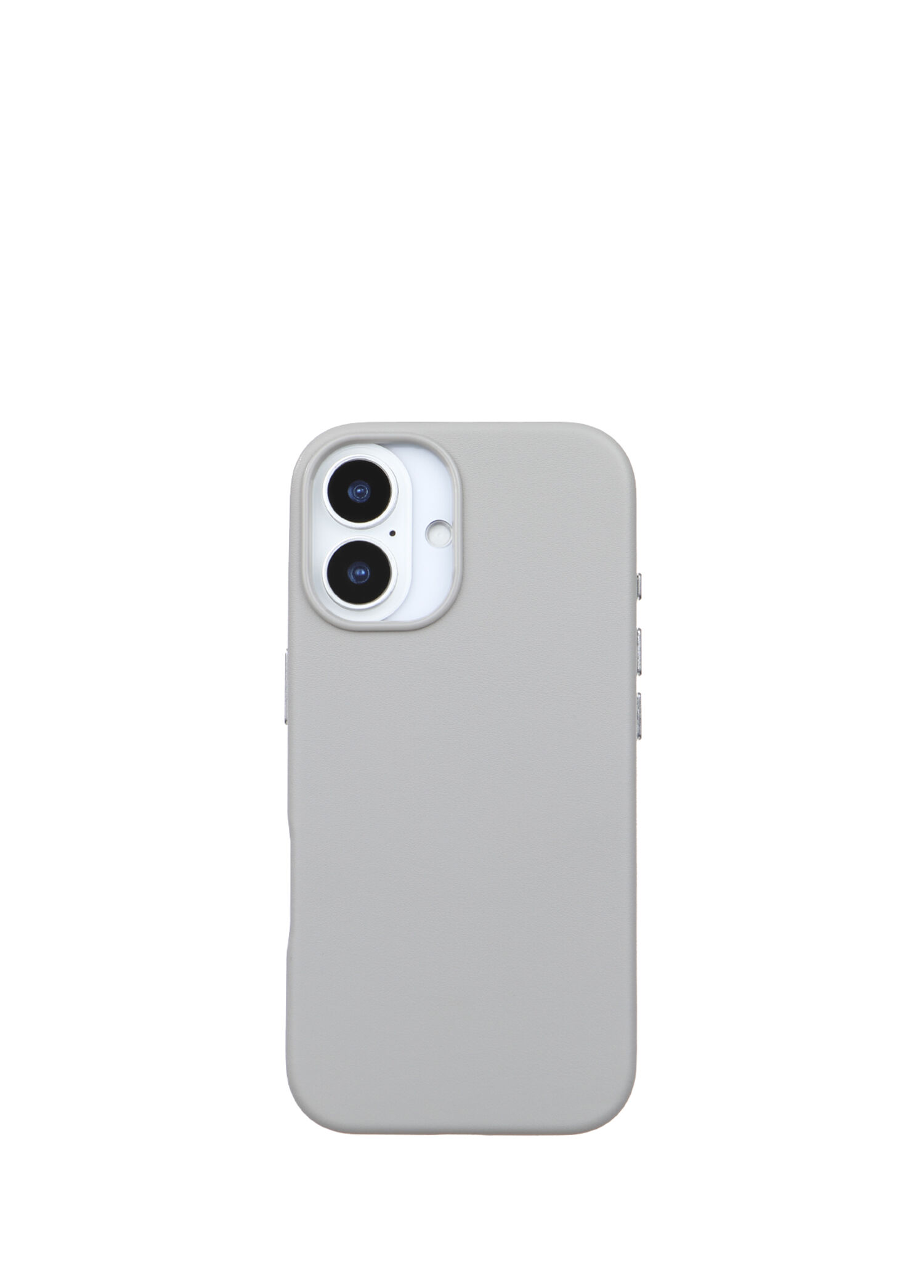 iPhone 17 Premium Kamera Koruma Darbe Emici Gri Vegan Deri Gizli MagSafe Uyumlu Telefon Kılıfı
