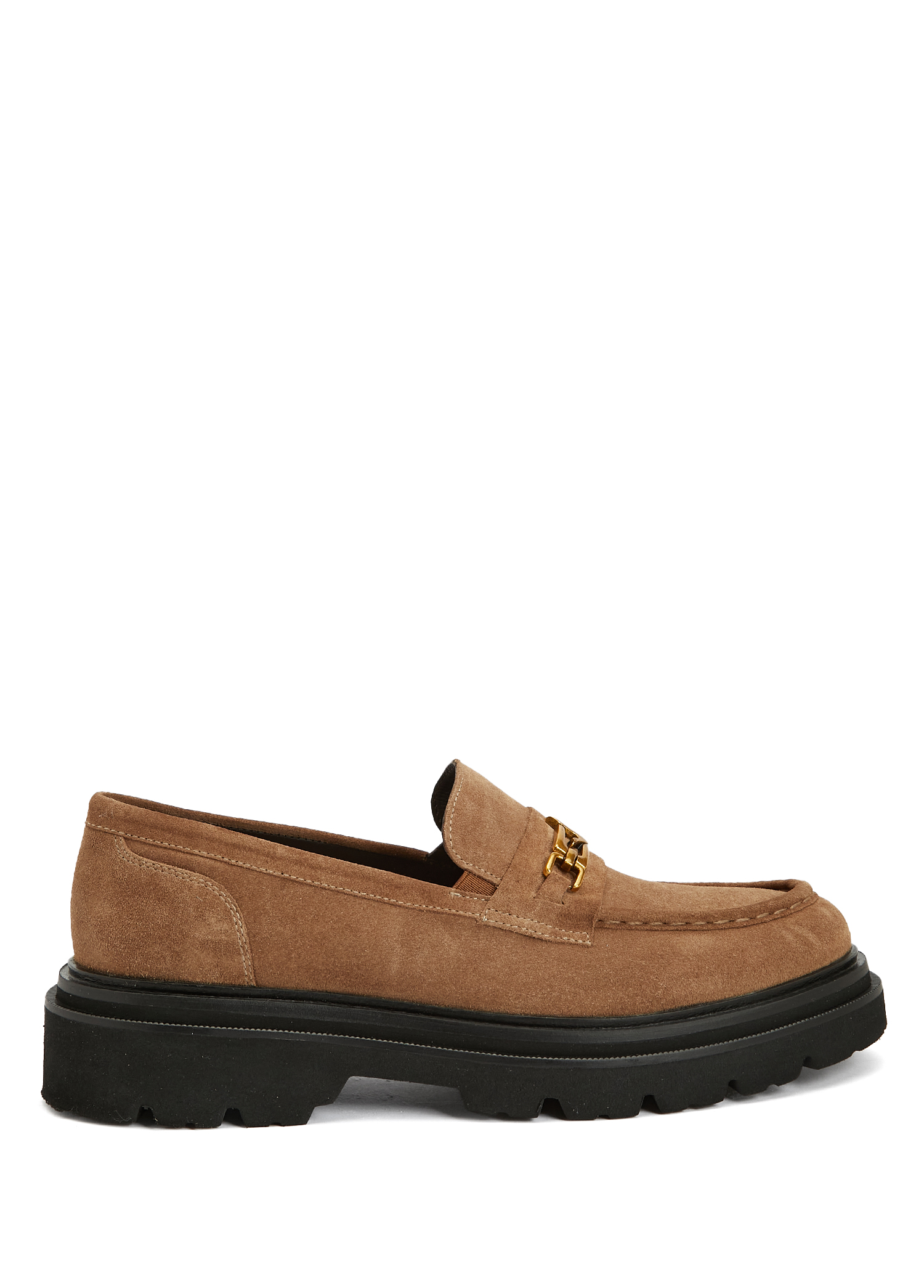 Taba Zincirli Logolu Kadın Süet Loafer