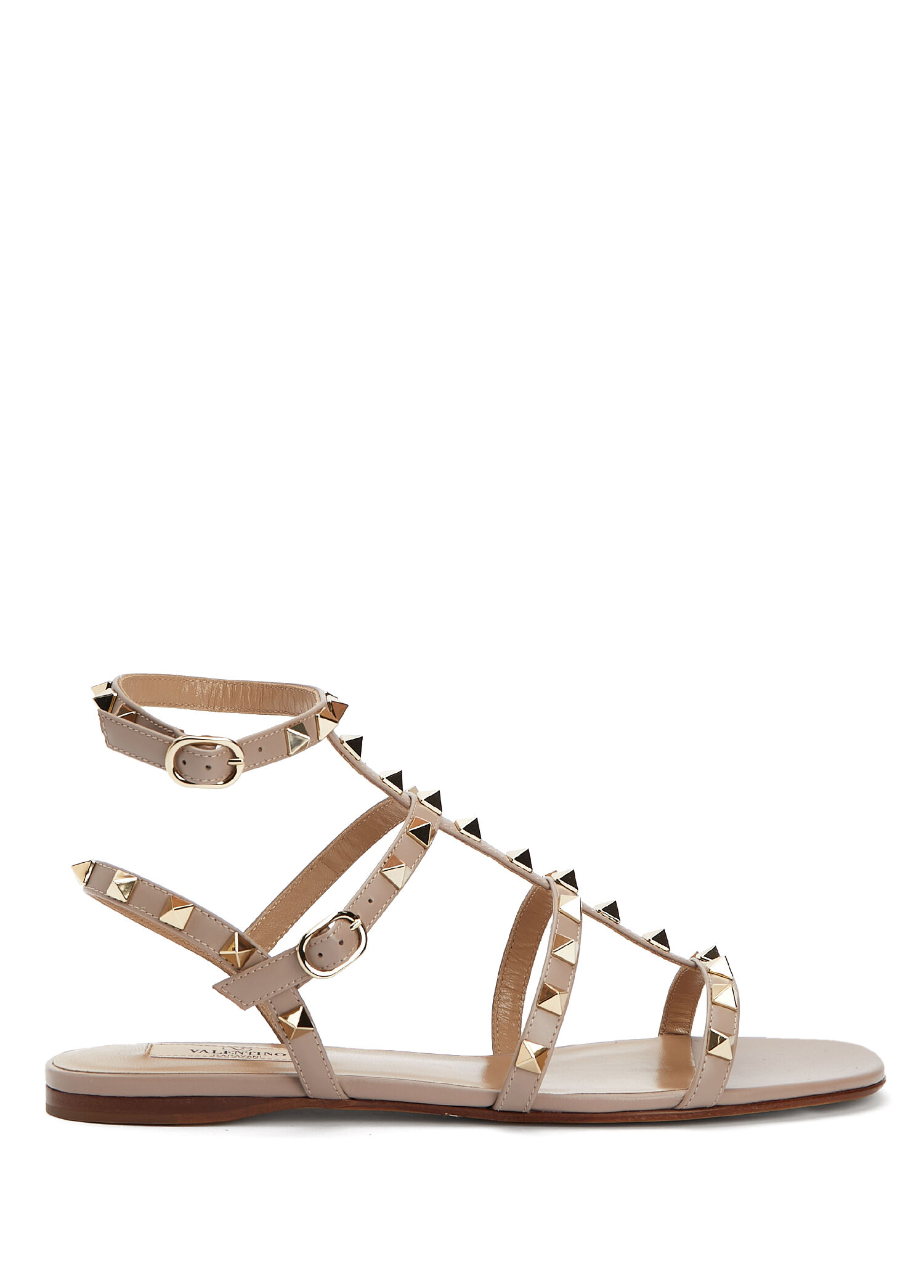 Rockstud Pudra Kadın Deri Sandalet