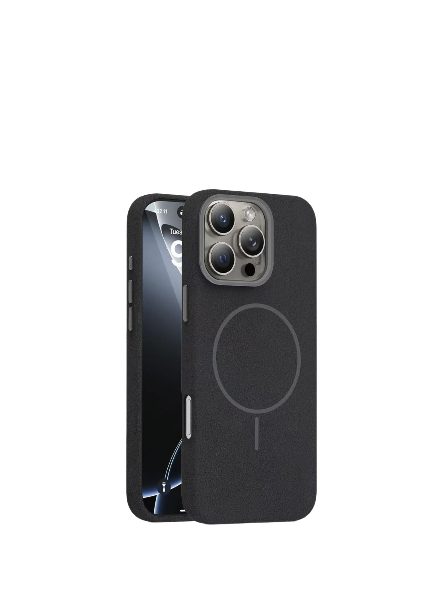 Soft Aura iPhone 15 Pro Max Magsafe Uyumlu Siyah Telefon Kılıfı