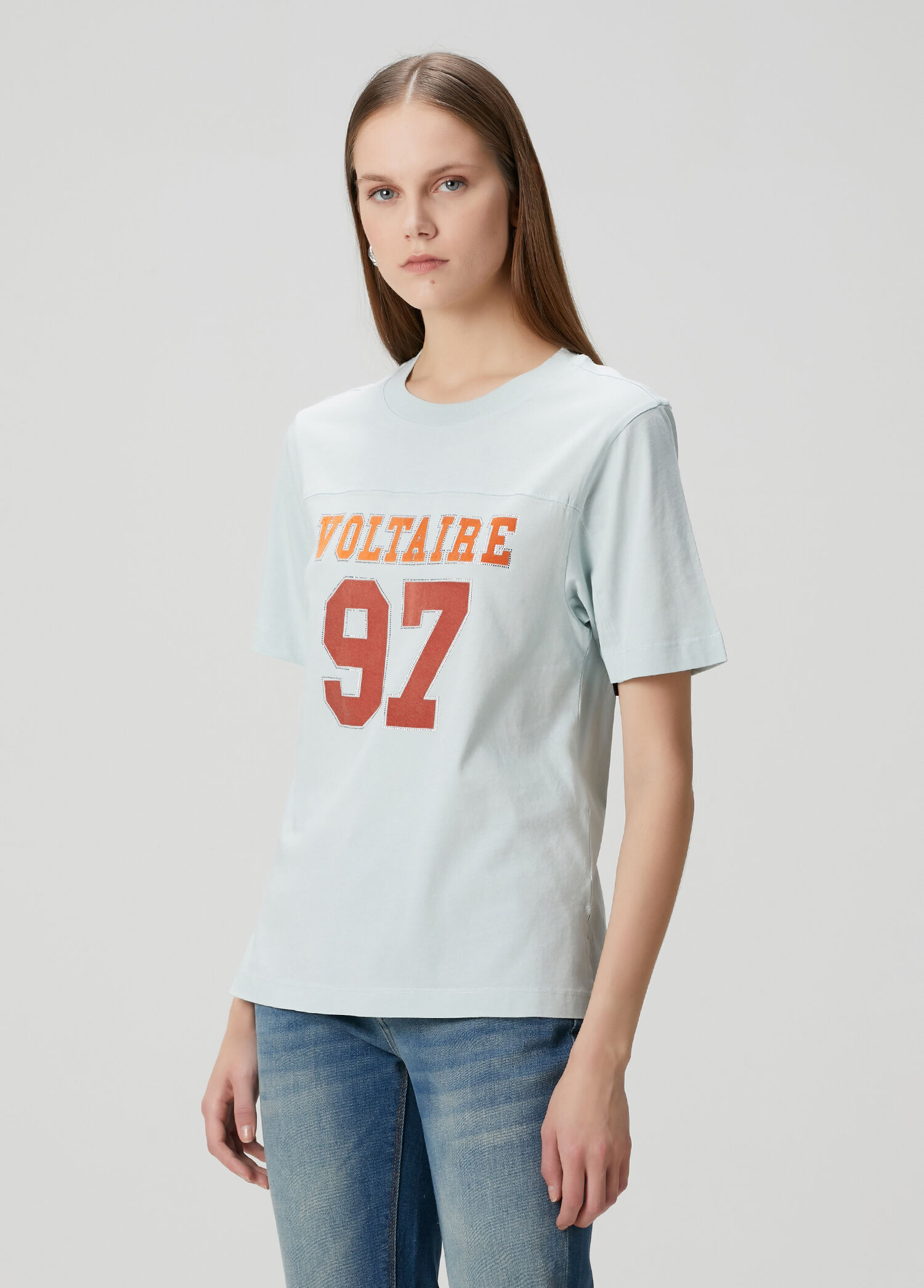 97 Applique Açık Mavi T-shirt