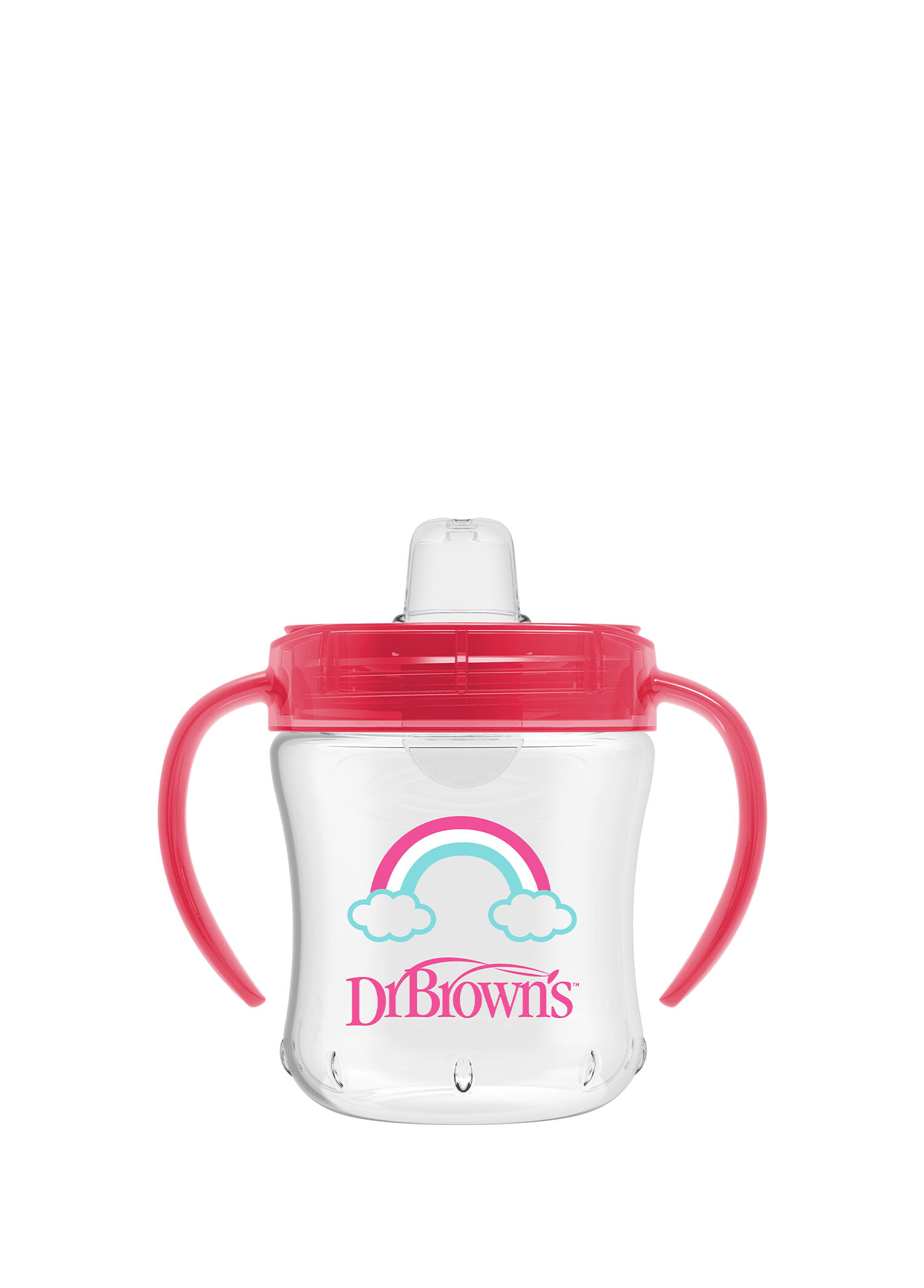 Gökkuşağı Desenli Pembe 6+ Ay Alıştırma Bardağı 180 ml