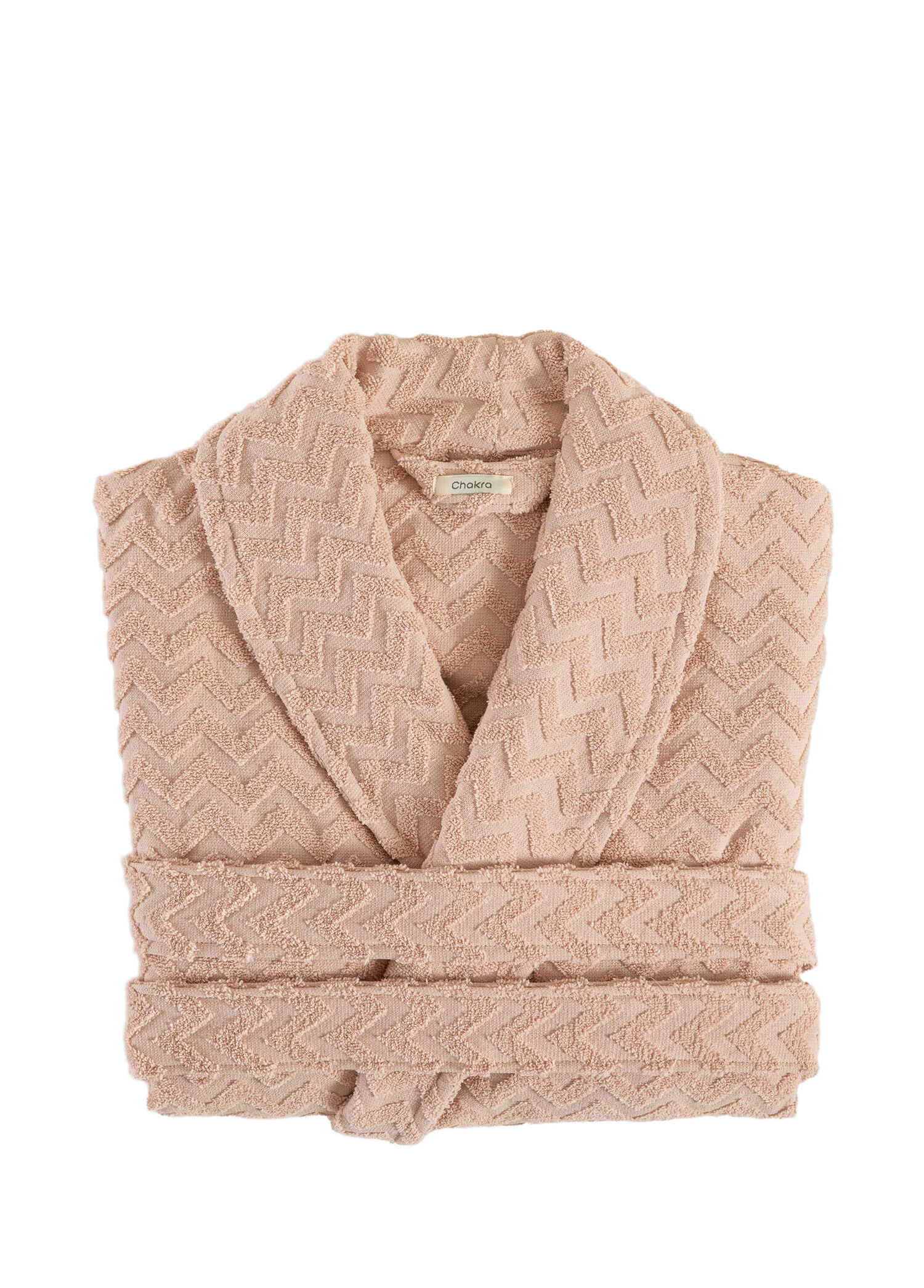 Zigzag Somon Pamuk Unisex Bornoz