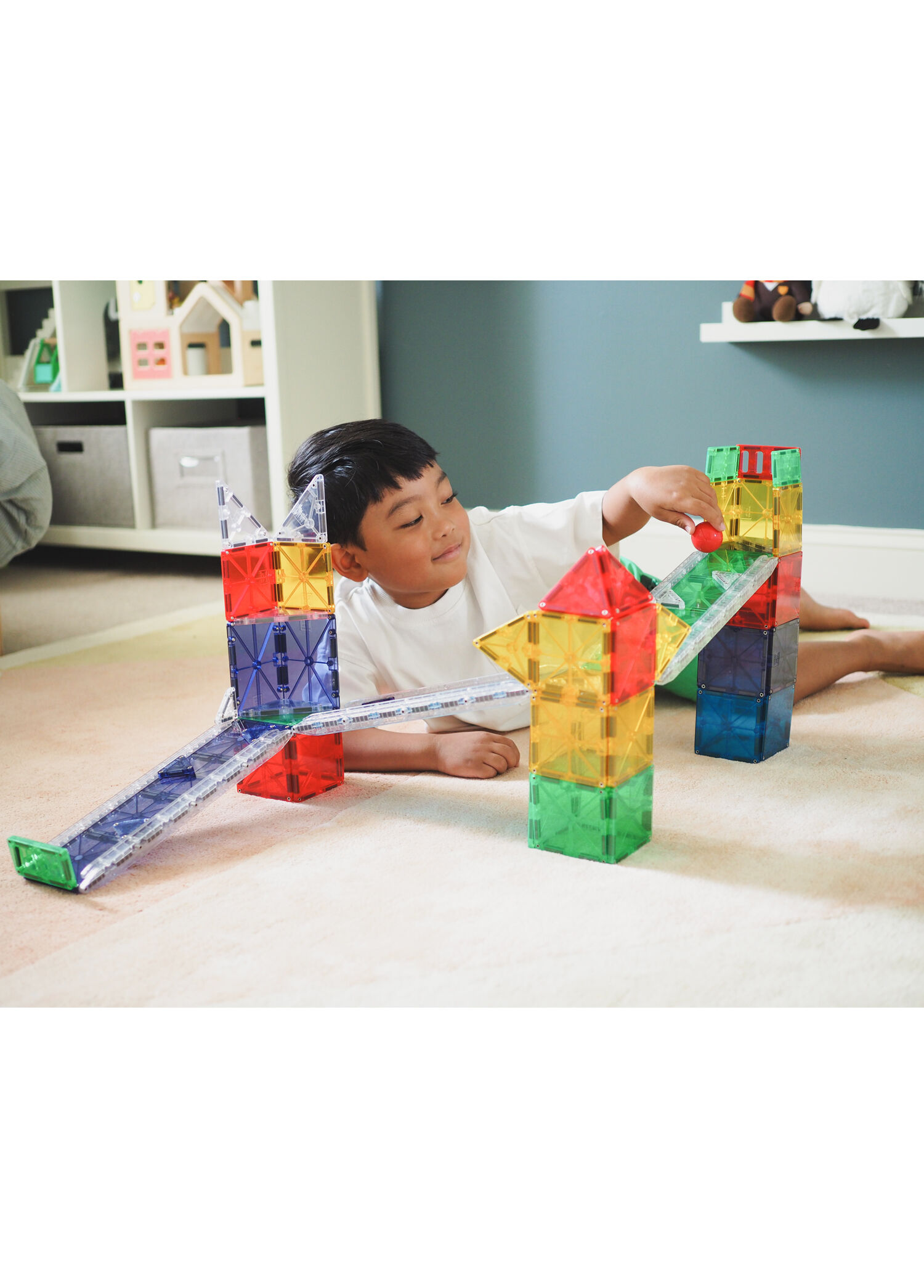 Magna-Tiles - Rail Racers Deluxe 90 Parça Oyun - Çok Renkli