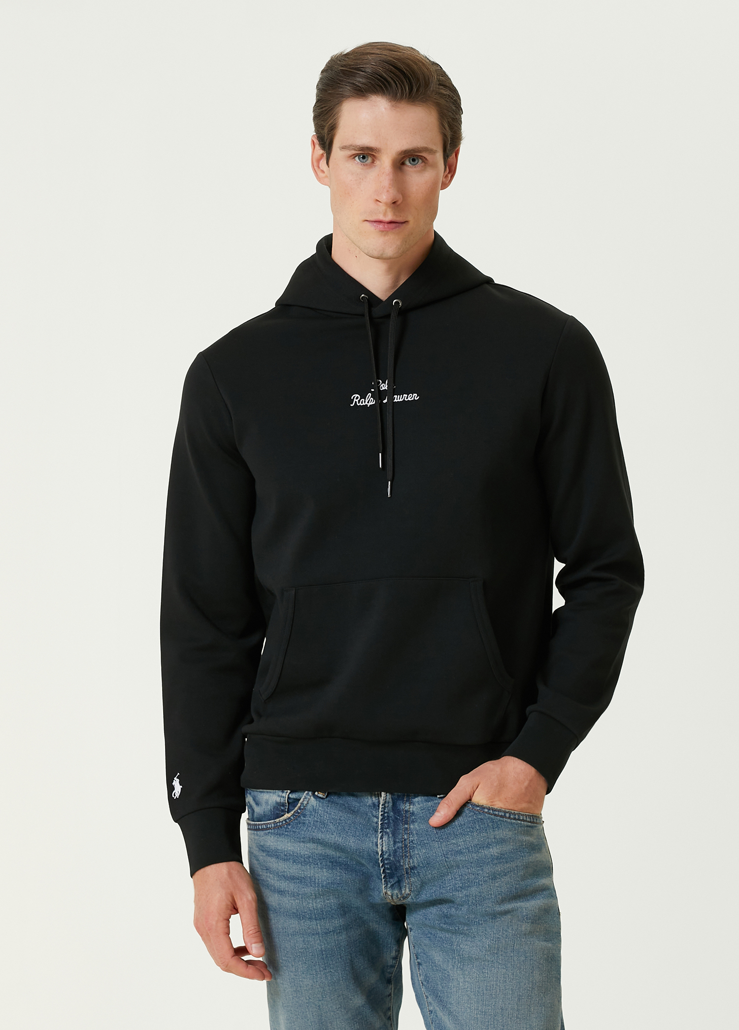 Siyah Kapüşonlu Sweatshirt