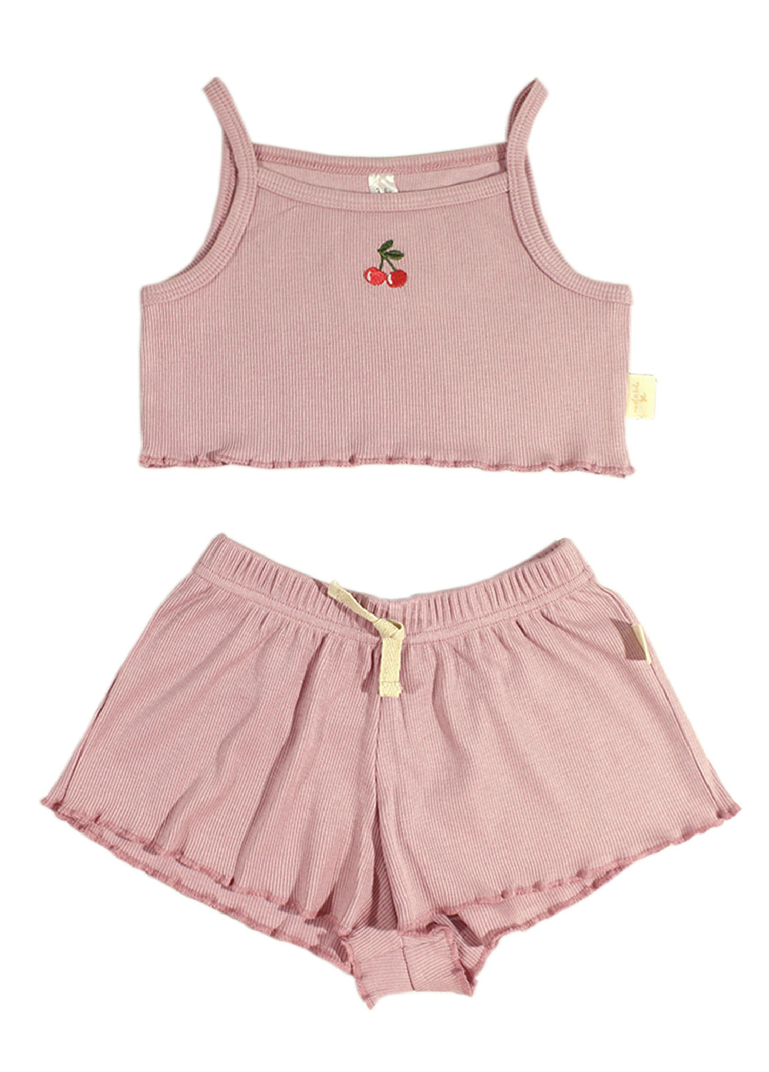 Cherry Lilac Pink Kız Çocuk Crop ve Şort