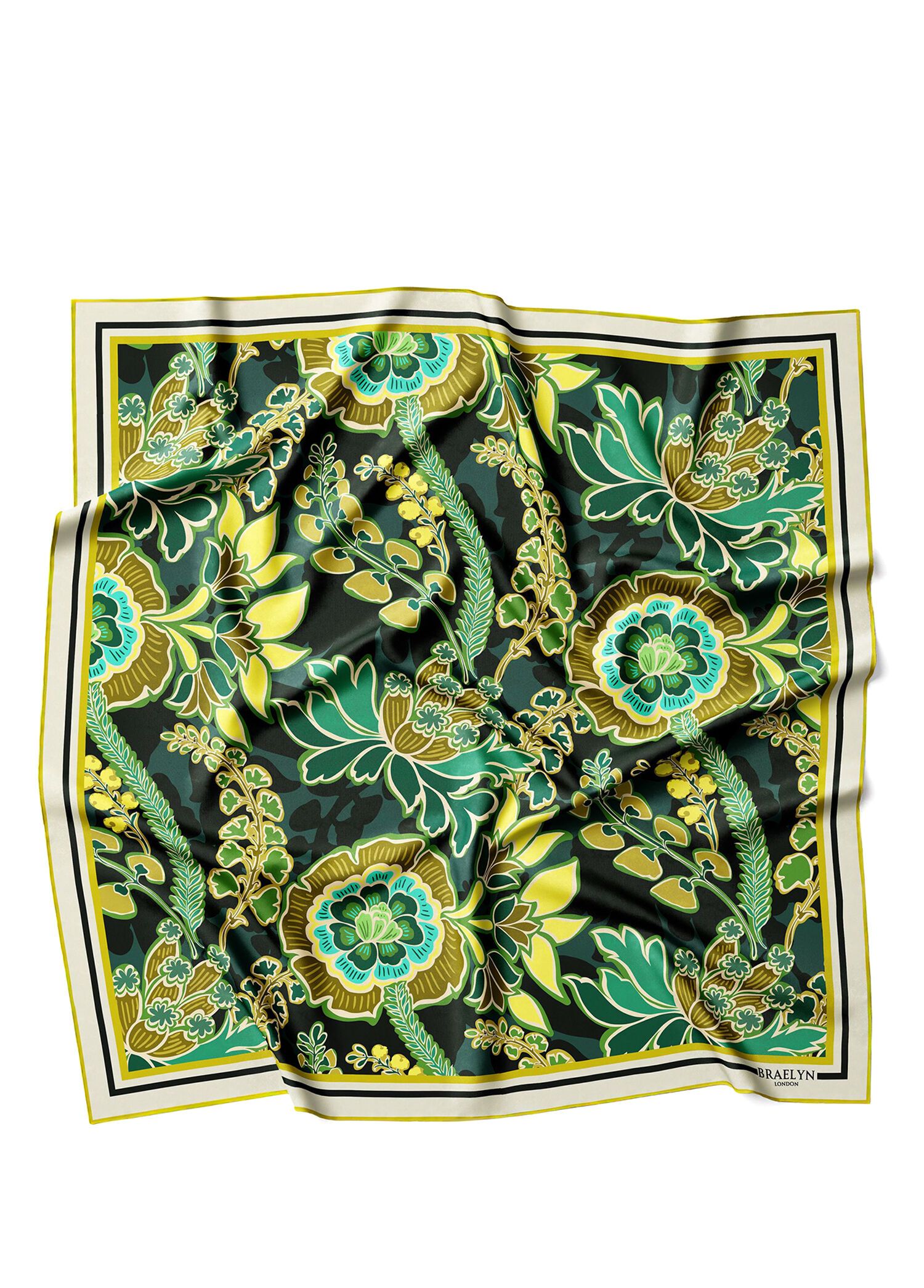 Emerald Tapestry Renkli Twill İpek Kadın Eşarp