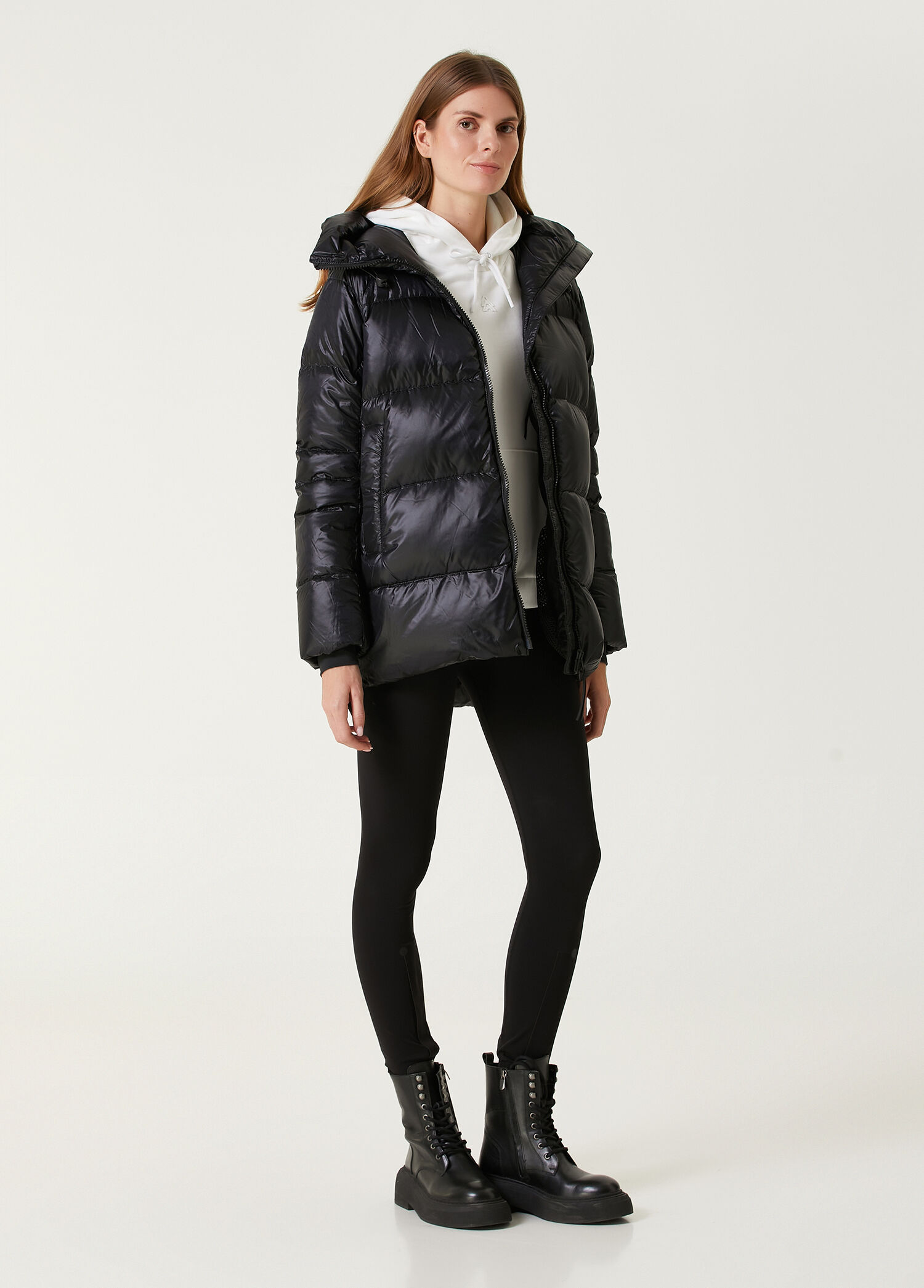Canada Goose Siyah Kadın Cypress Siyah Kapüşonlu Puff Mont 1588473