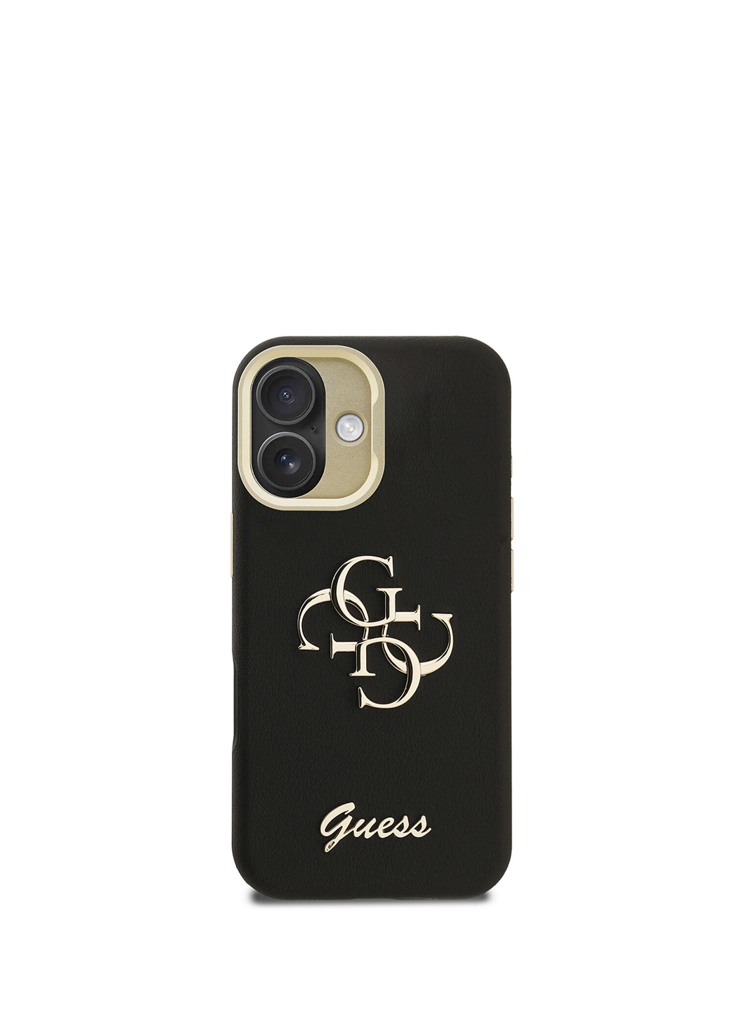 Grained iPhone 16 Kamera Standlı Siyah Telefon Kılıfı
