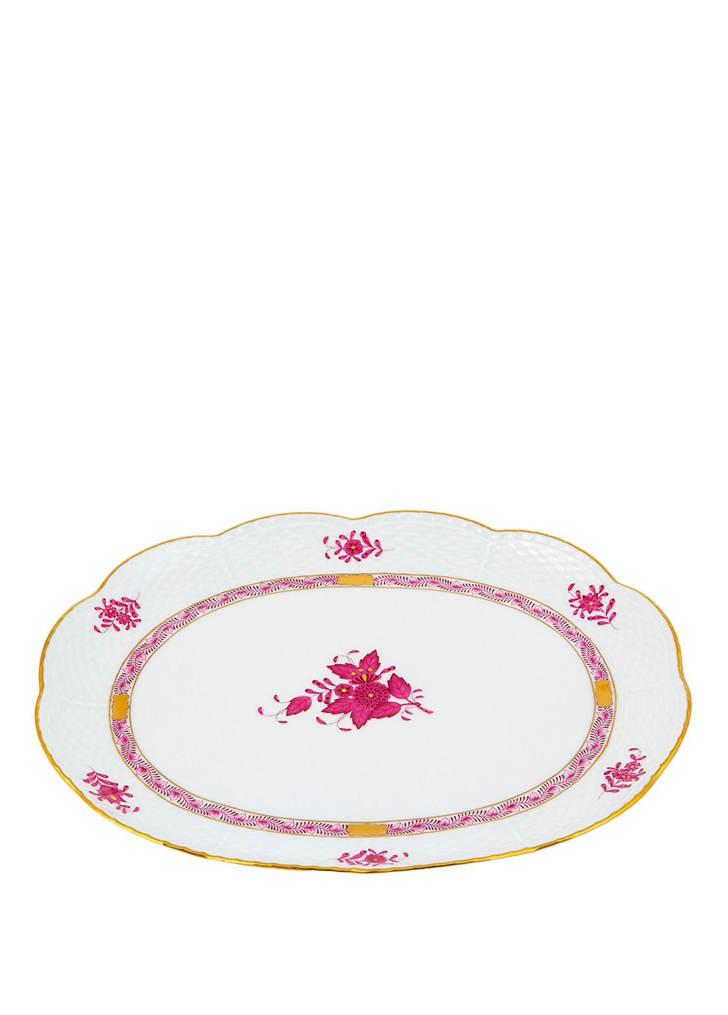Apponyi Pembe Desenli Porselen Servis Tepsisi