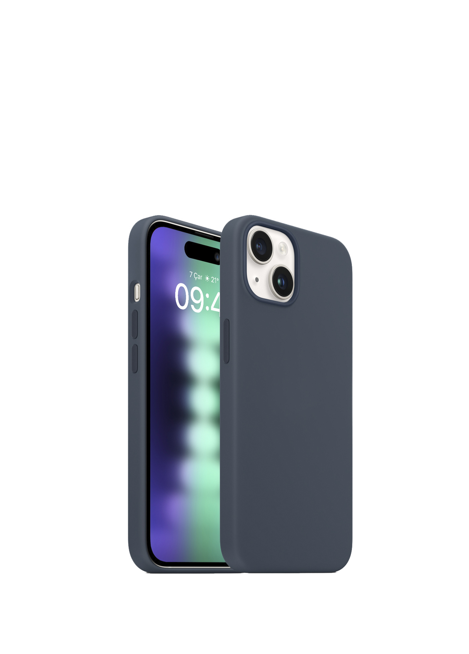 Storm Blue iPhone 15 Plus Rubber Fit Kılıf