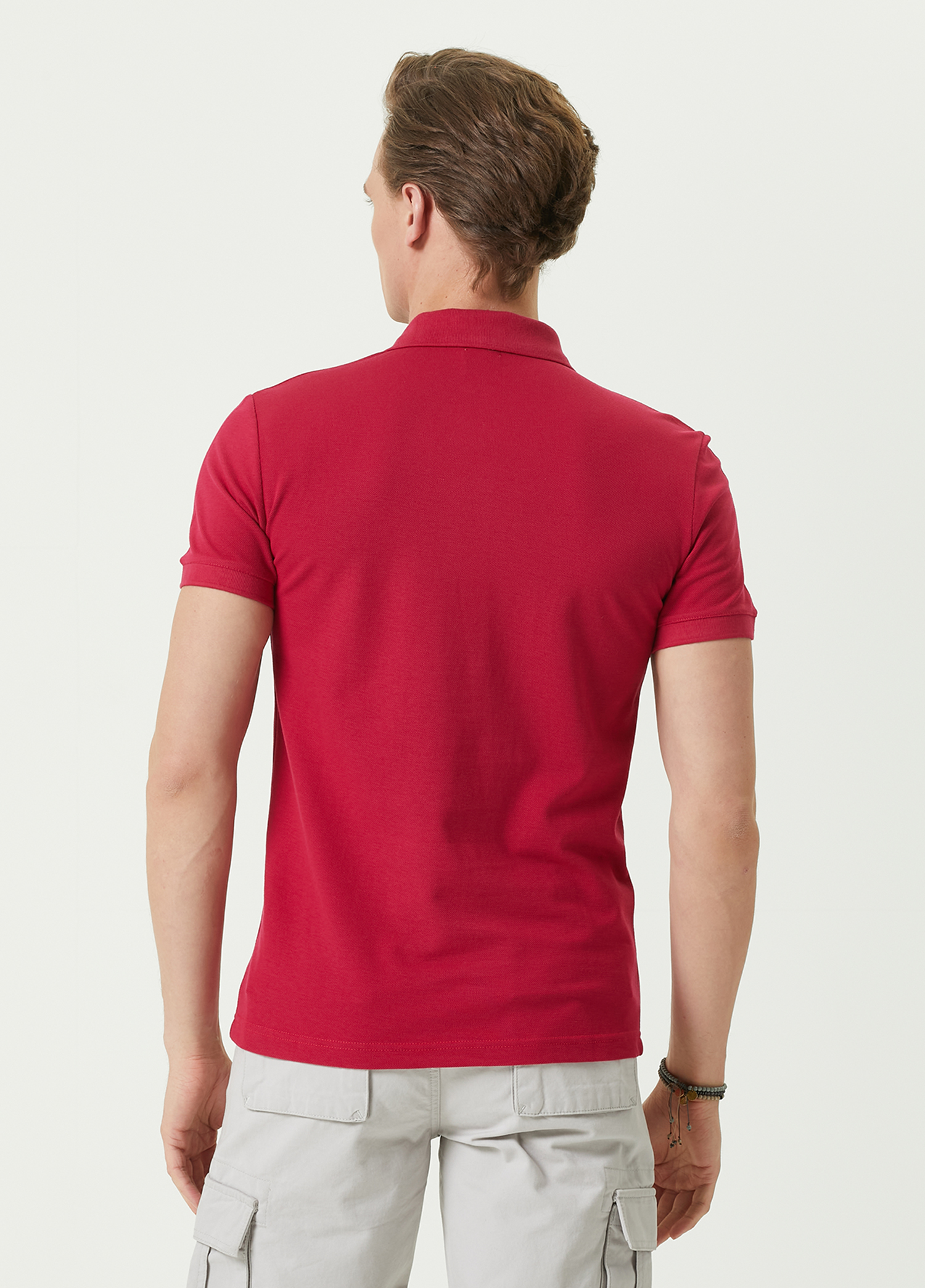 Slim Fit Fuşya Polo Yaka T-shirt_3