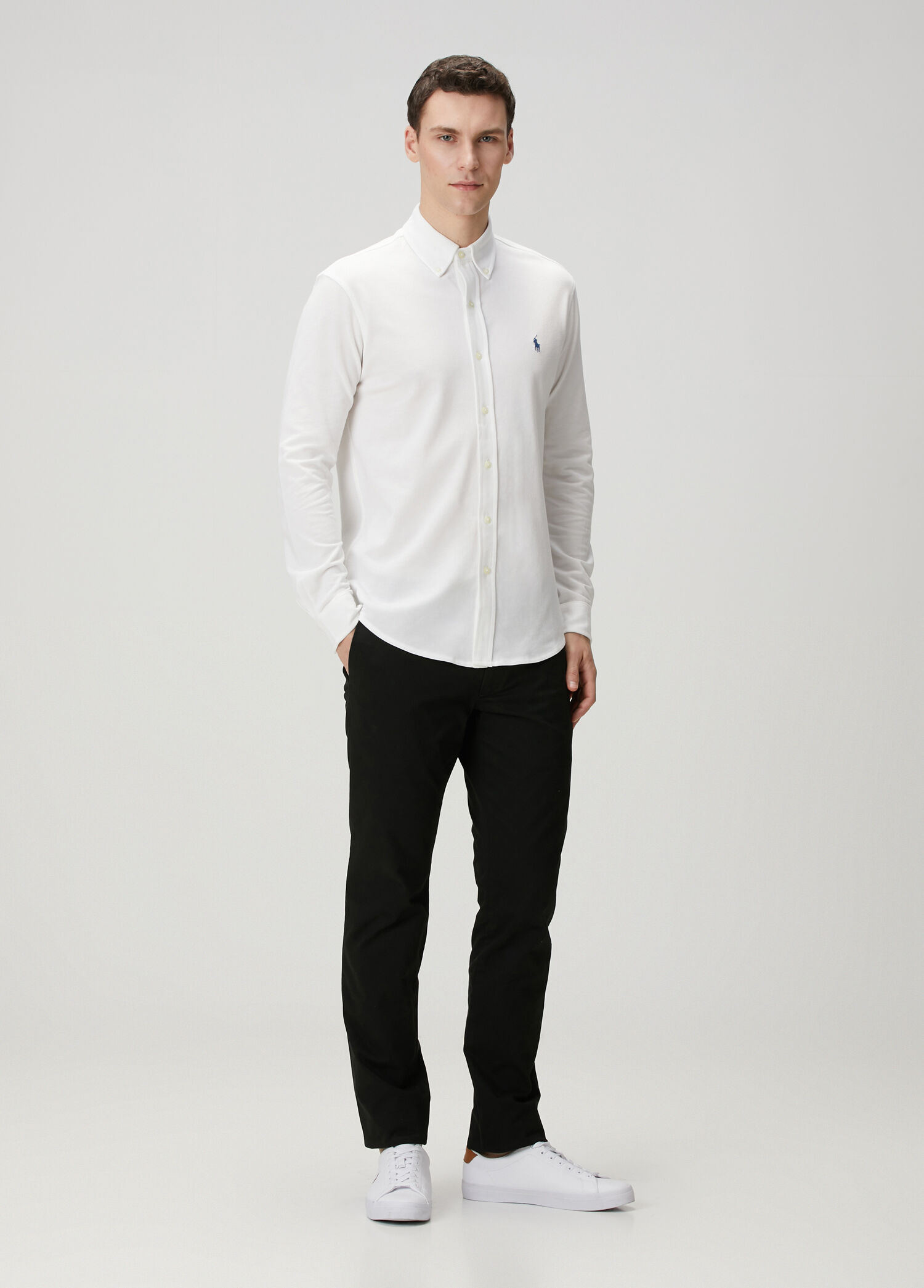POLO RALPH LAUREN ブラック SLIM FIT 1枚　白 Polo Ralph Lauren Beyaz Erkek Beyaz Gömlek 1626601 | Beymen