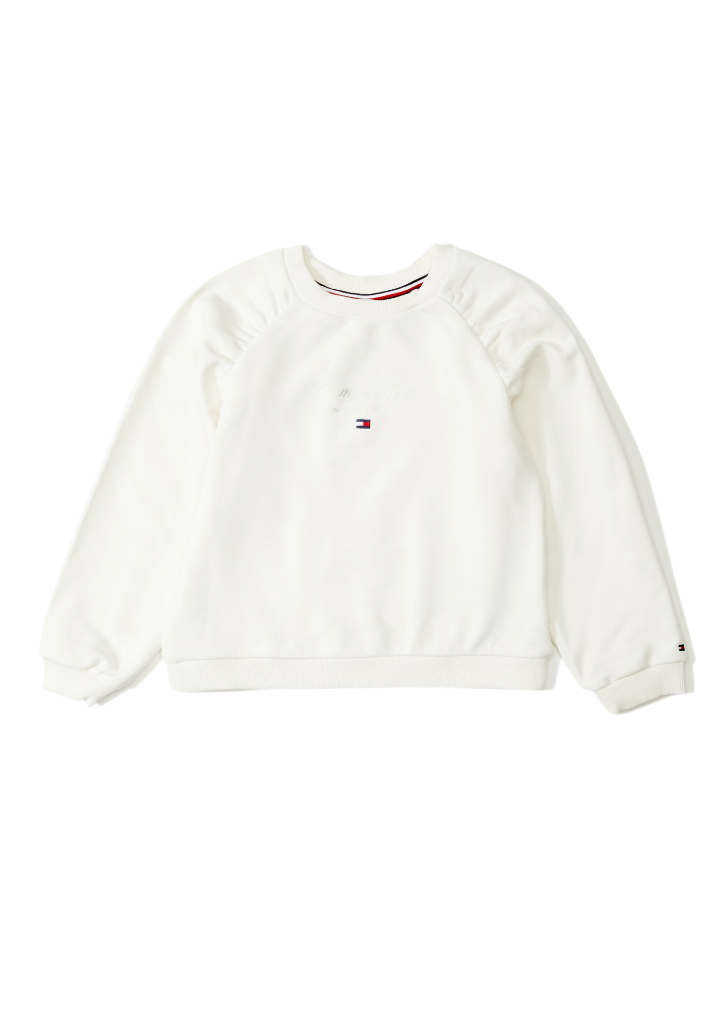 Beyaz Logo Nakışlı Kız Çocuk Sweatshirt