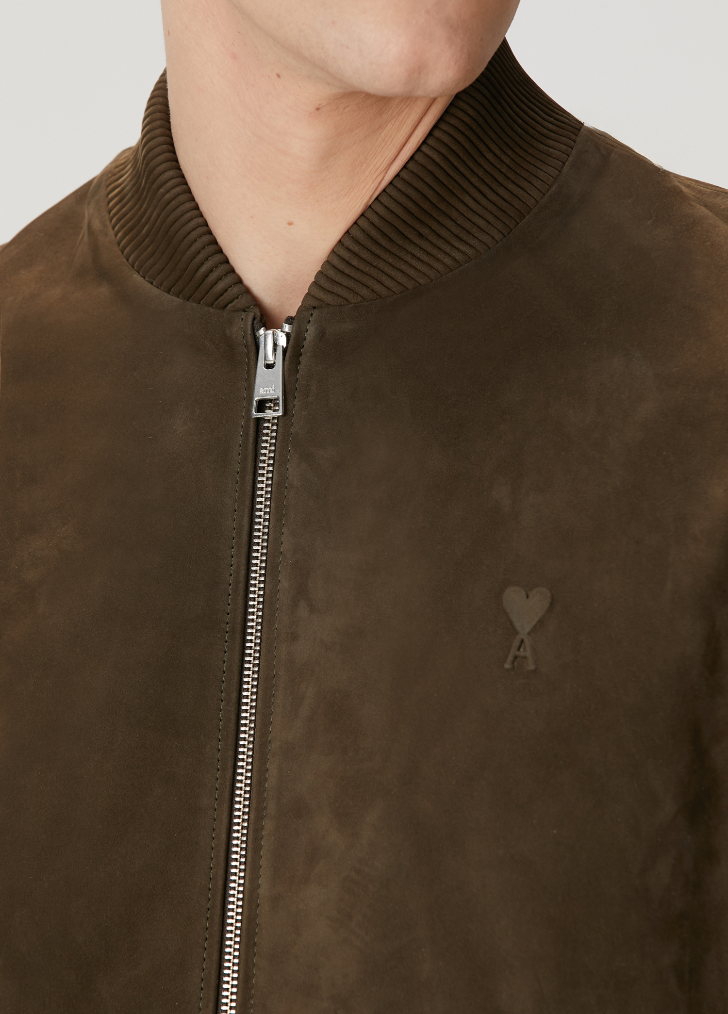 Haki Ami Paris Haki Men Khaki Suede Bomber Jacket 1699294 Beymen