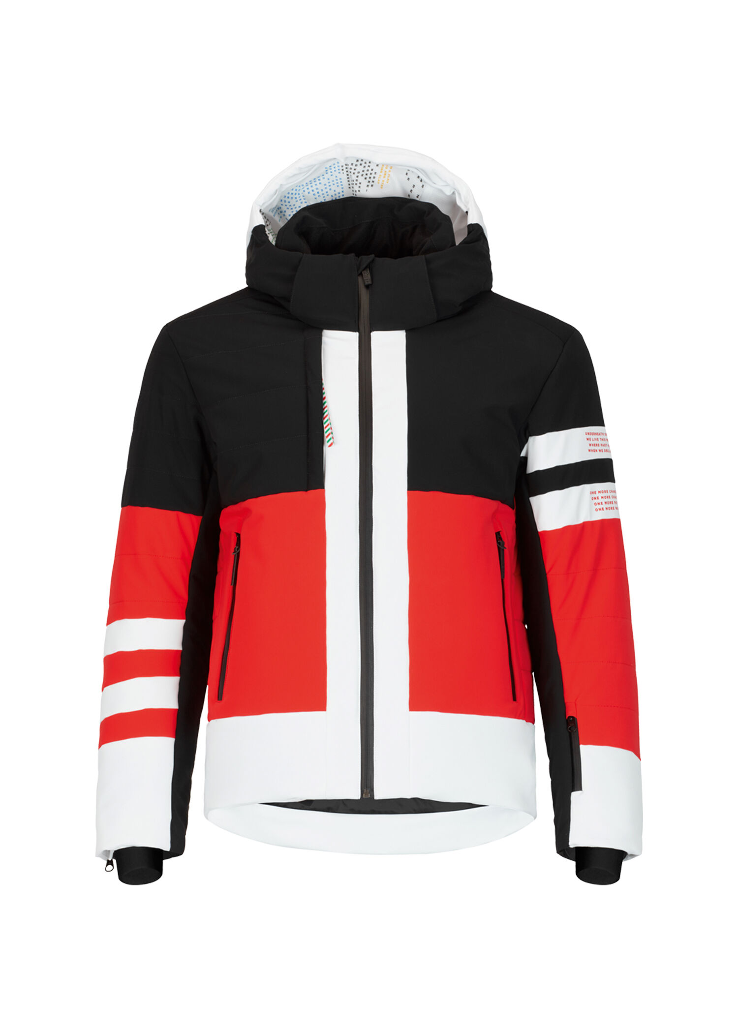 X201 Eco Down Ski Jacket Olimpic Siyah Narçiçeiği Erkek Kayak Montu