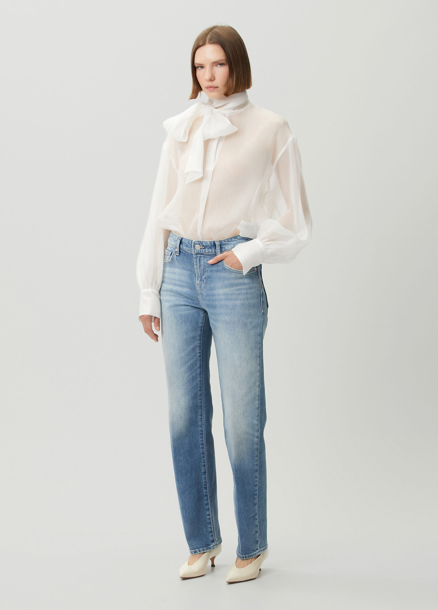 Blue Straight Leg Jeans