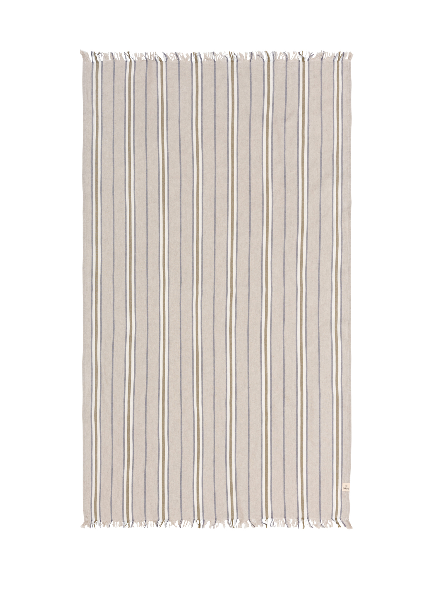 Striped Linen Haki Keten Peştamal 90 x 190 cm