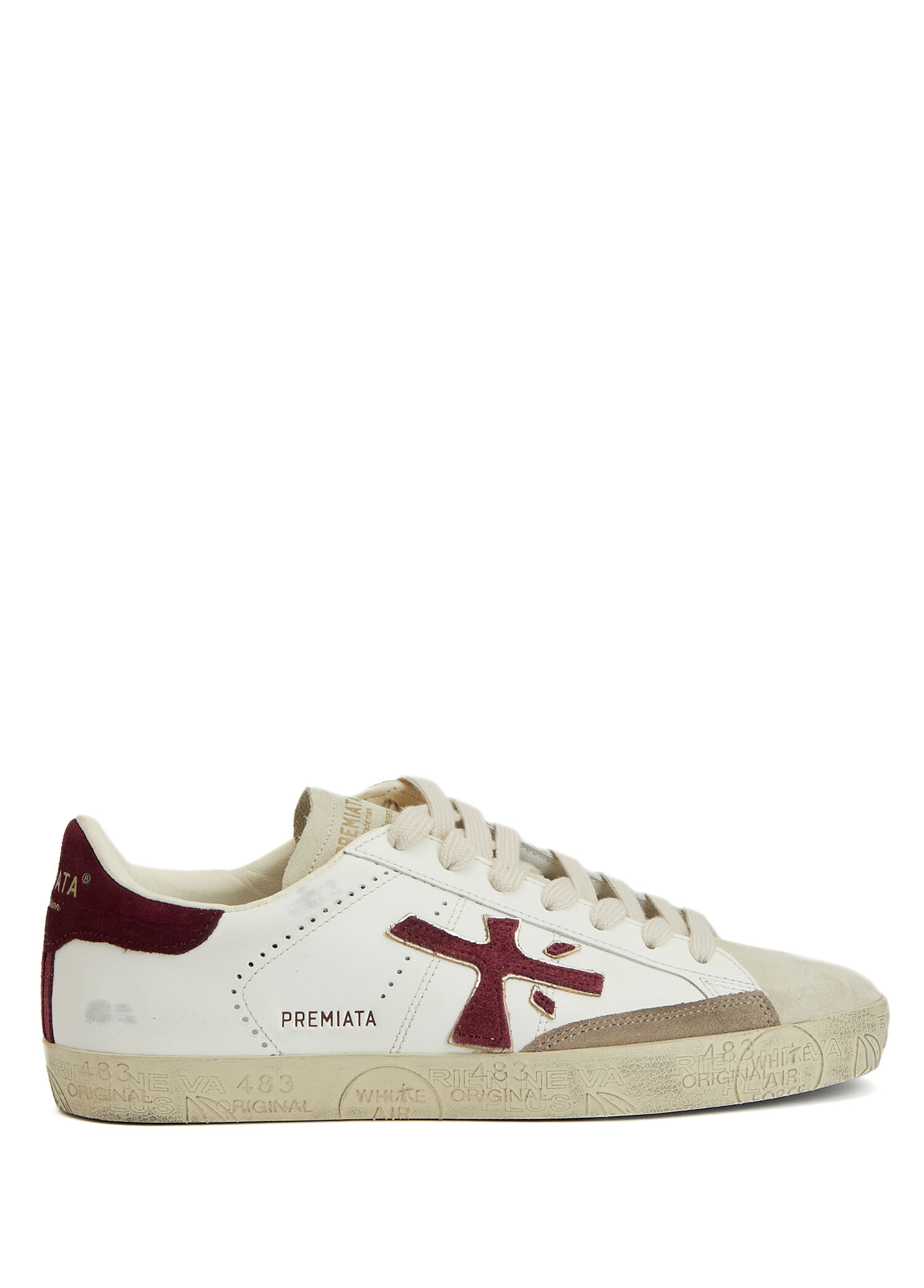 Stevend-D Red White Women's Leather Sneaker