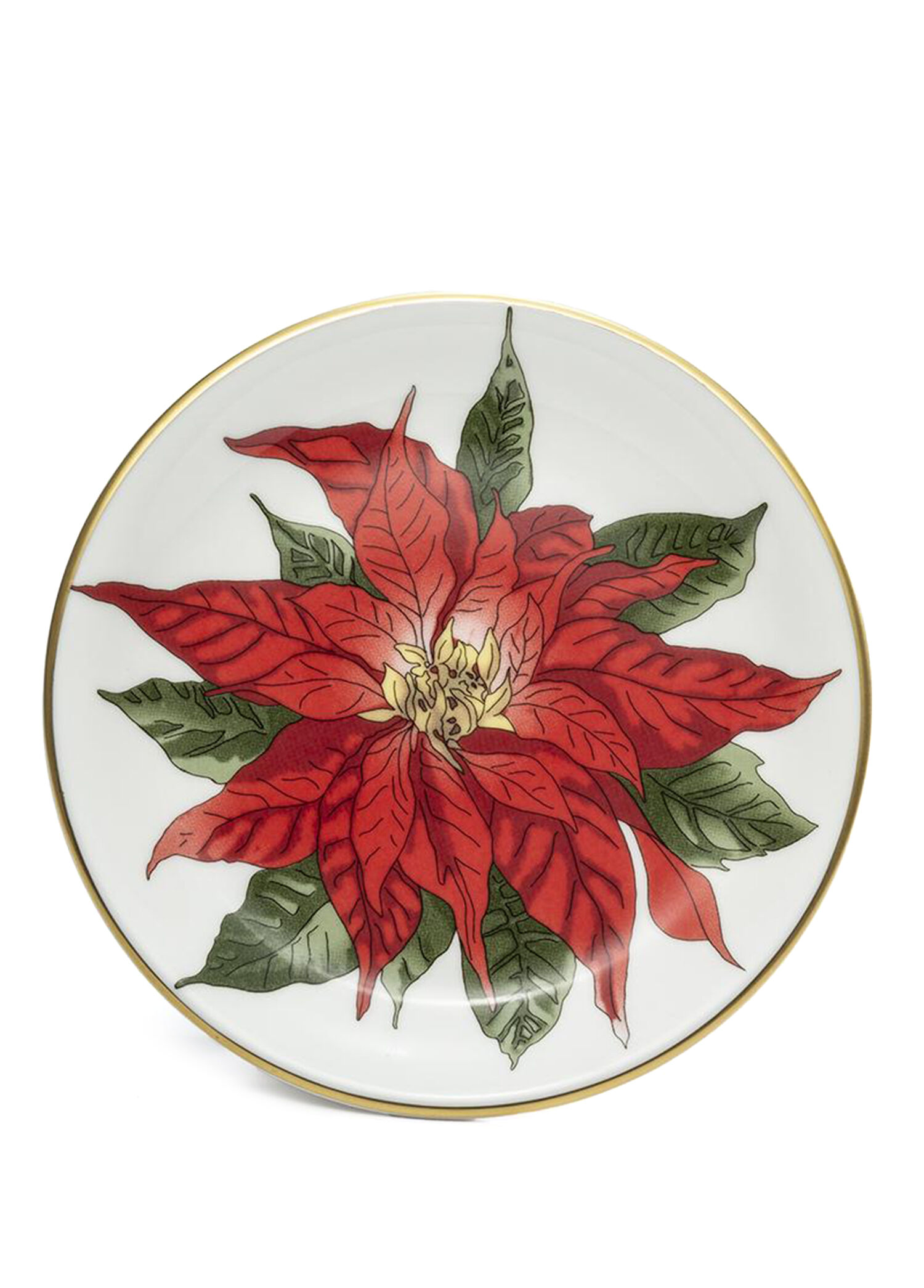 Parterre Black with Poinsettia 4'lü Porselen Bardak Altlığı