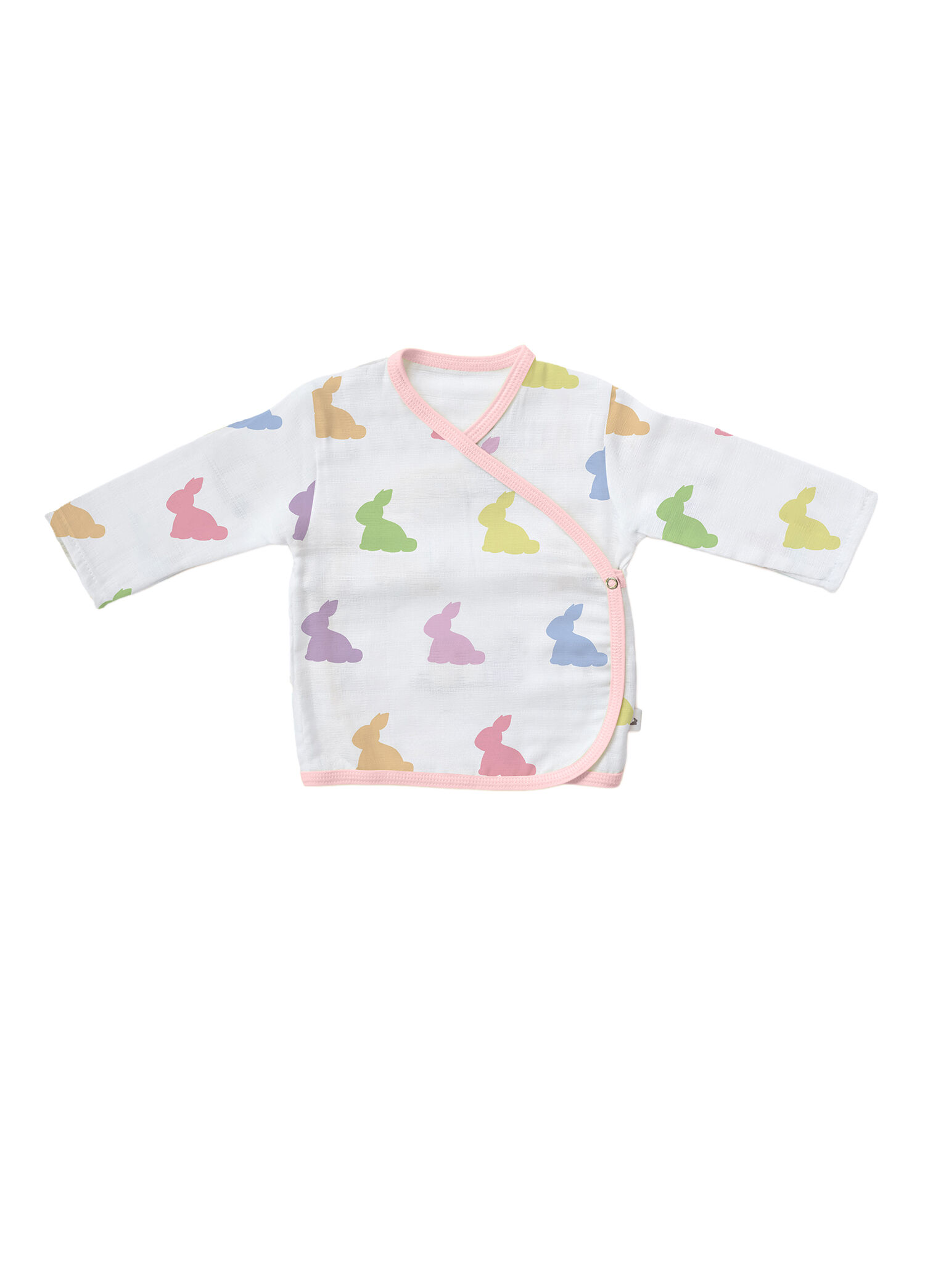Rainbow Lapin Pink Müslin Kız Bebek Kimono Hırka