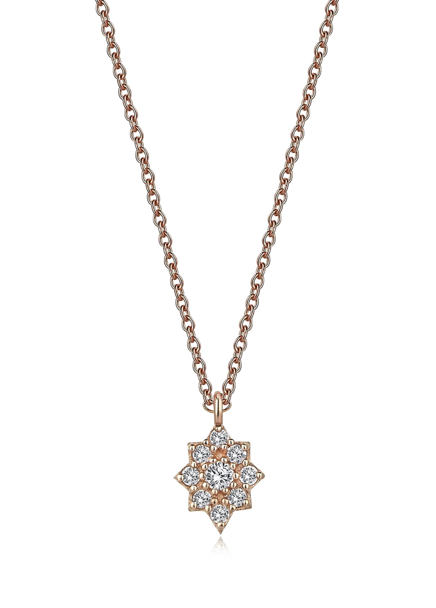 Cemre 14 Ayar Rose Gold Kadın Pırlanta Kolye