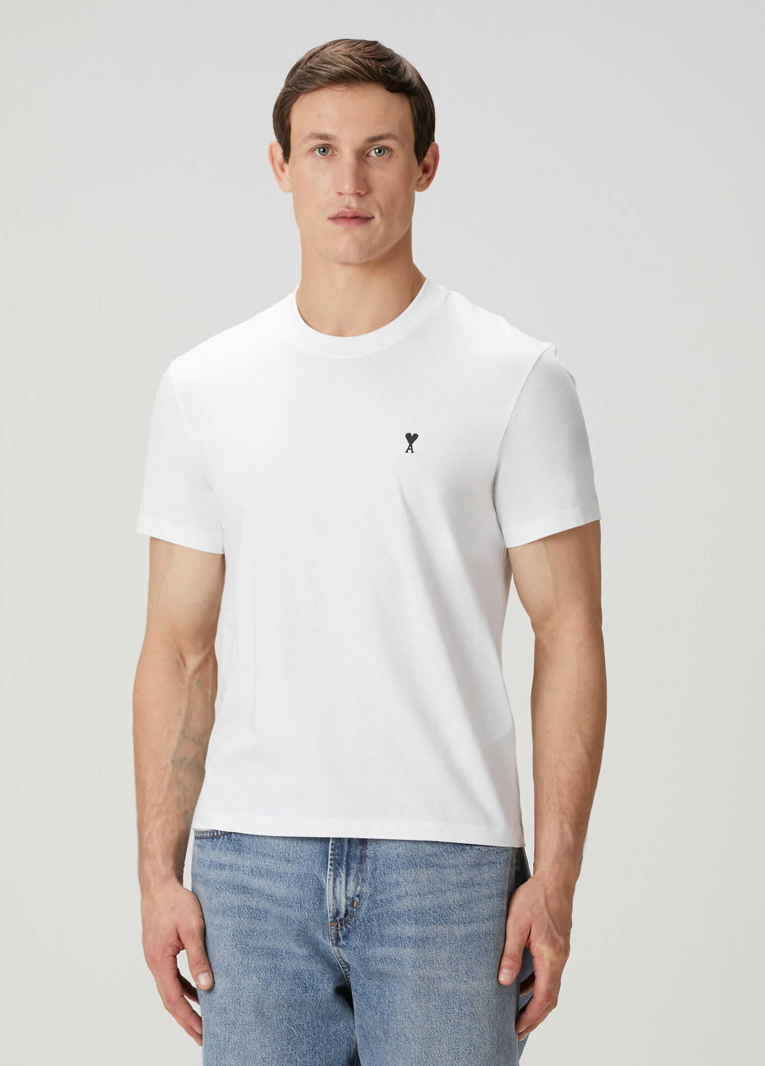 Ami Paris Beyaz Erkek Beyaz Logo Nakışlı T-shirt 1800300 | Beymen